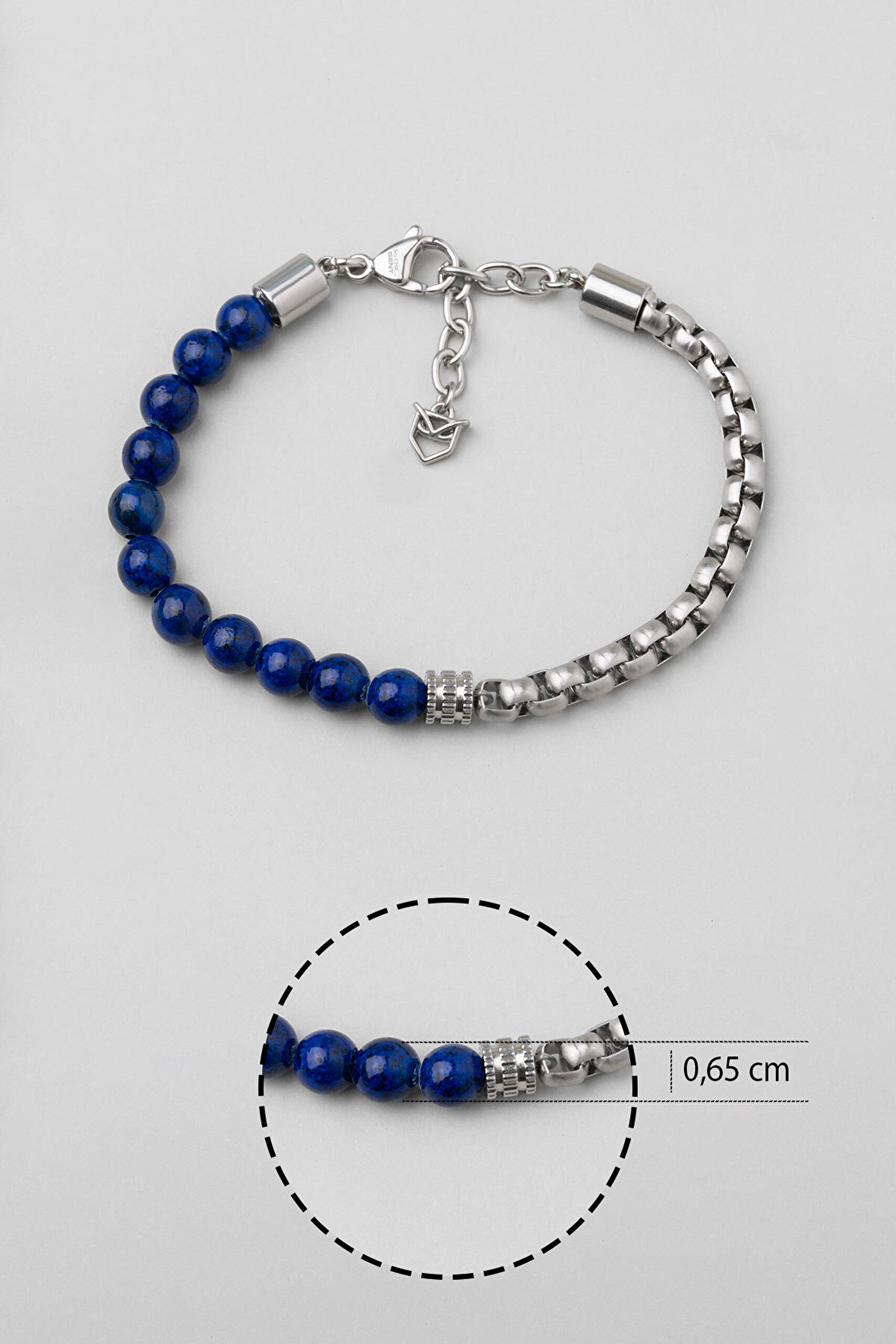Lapis Taşlı 22 Cm Çelik Erkek Bileklik - 2