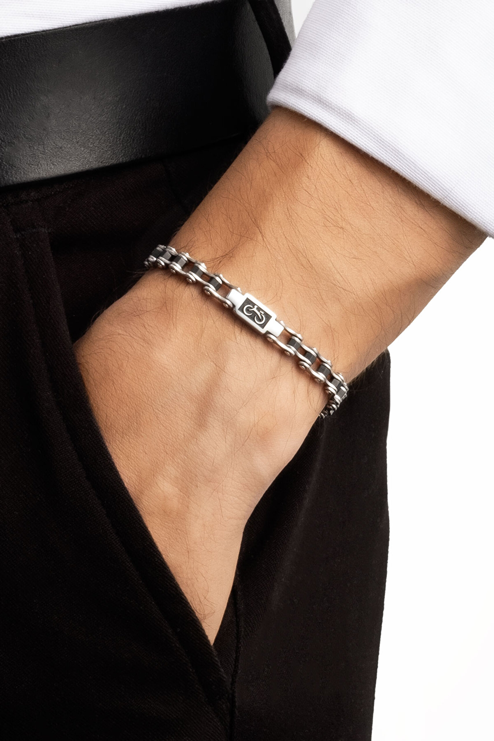 ⁠ Çark Detaylı 21 Cm Çelik Erkek Bileklik_1}