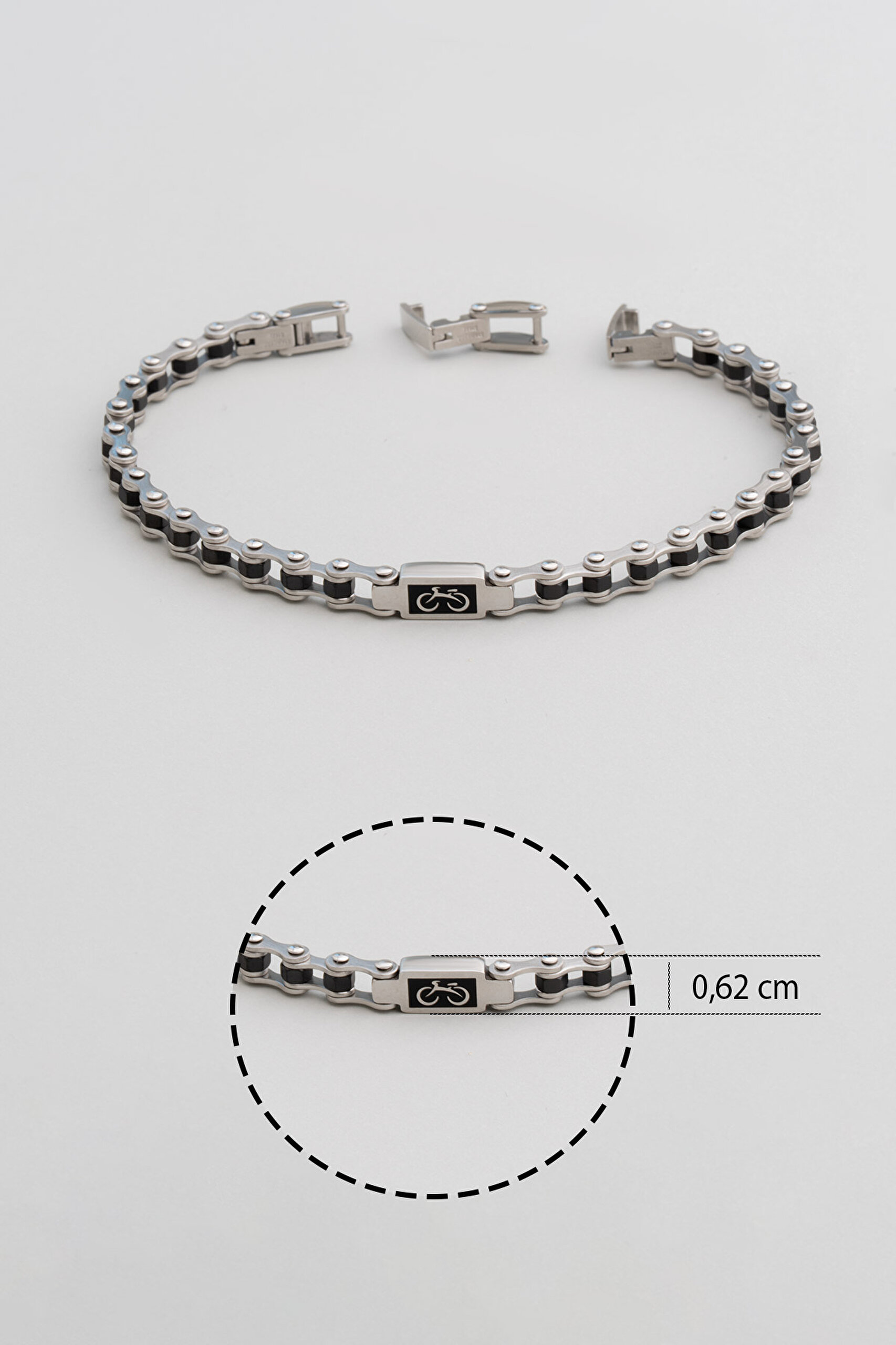 ⁠ Çark Detaylı 21 Cm Çelik Erkek Bileklik_2}