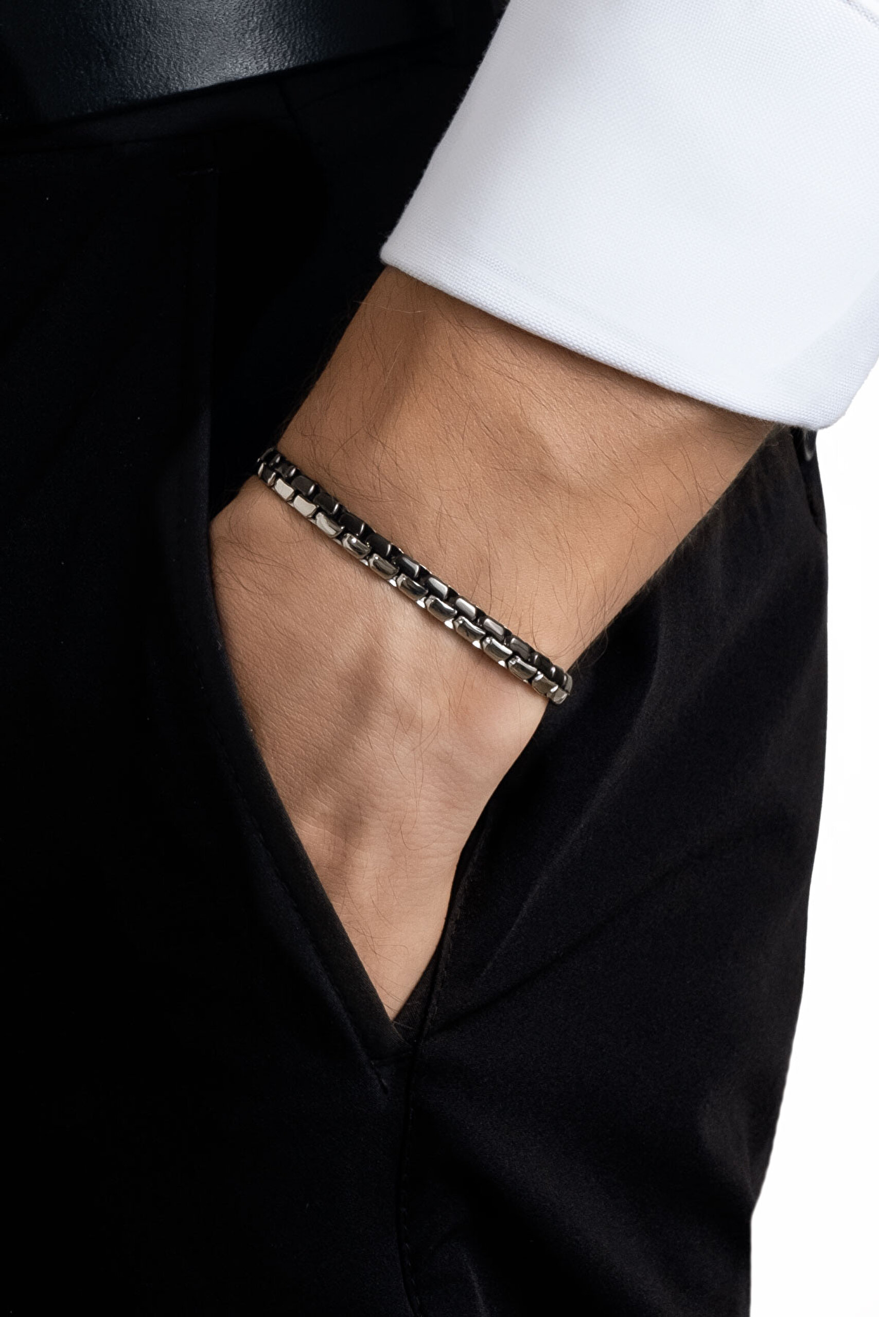 ⁠ Çift Renkli 21 Cm Çelik Erkek Bileklik_3}