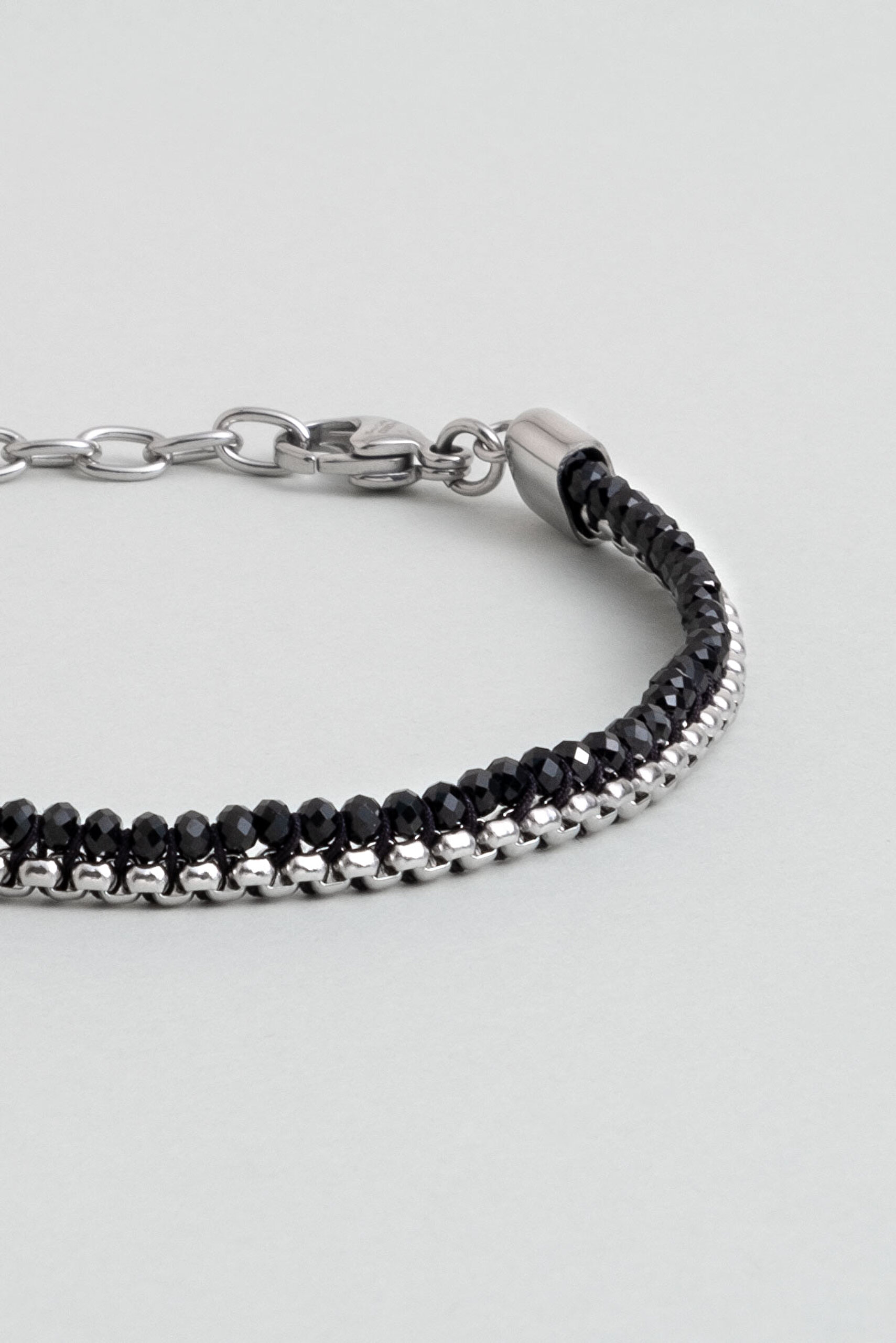 ⁠ Spinel Taşlı 22 Cm Çelik Erkek Bileklik_1}