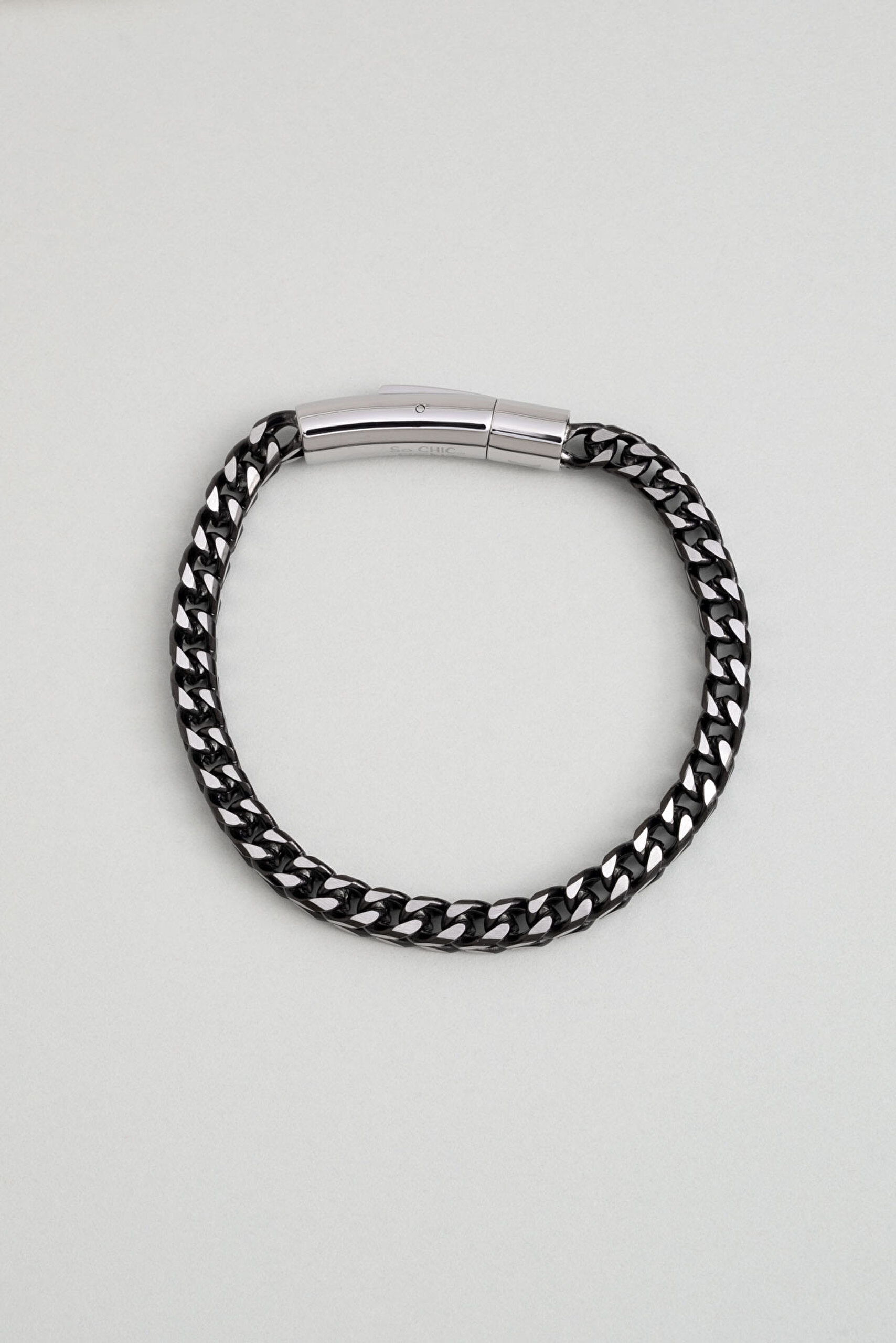 Metalik Stil Çelik Erkek Bileklik - 0