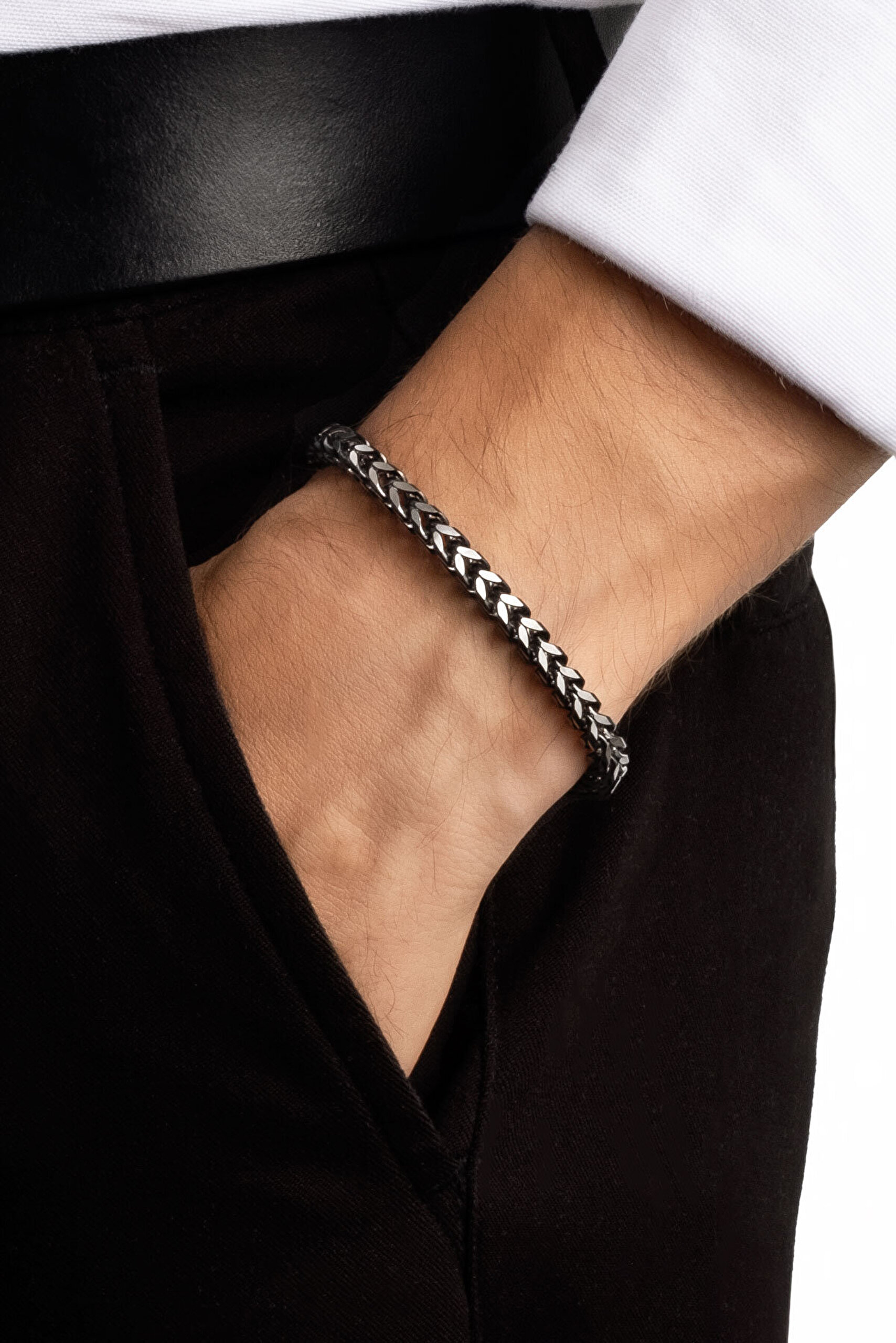 Metalik Stil Çelik Erkek Bileklik - 3