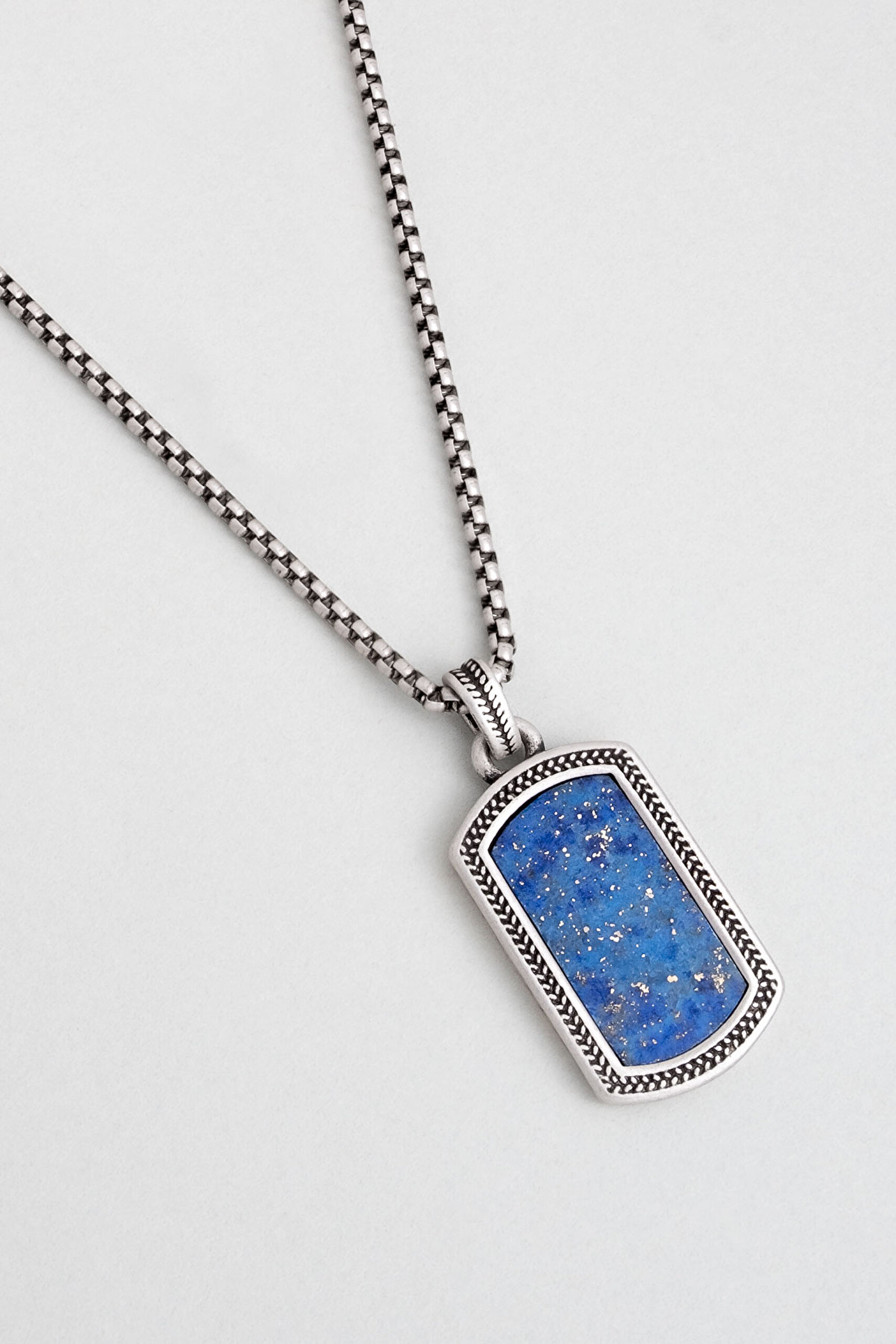 ⁠ Lapis Ayna 60 Cm Çelik Erkek Kolye_1}