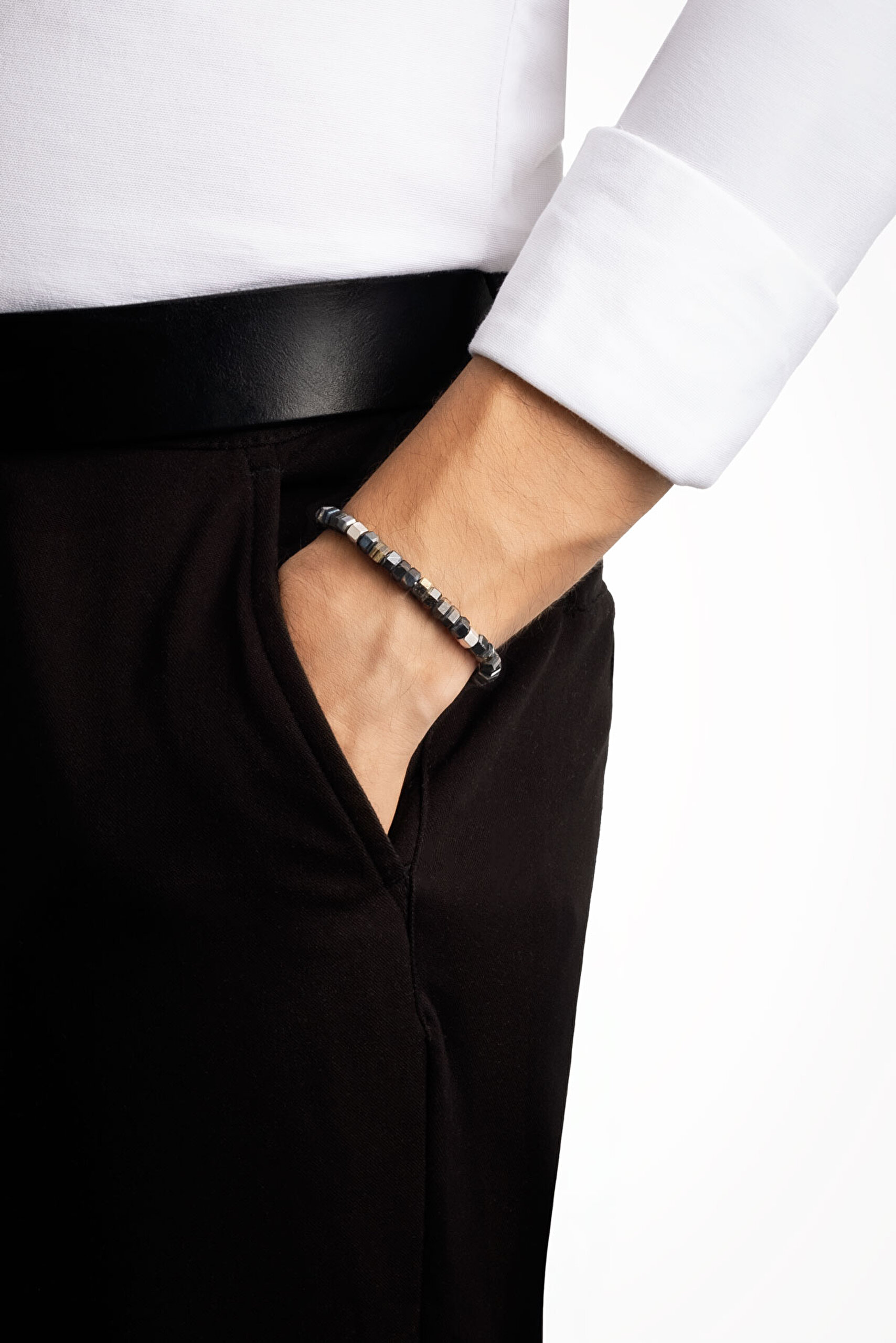 ⁠ Jasper Taşlı 22 Cm Çelik Erkek Bileklik_2}