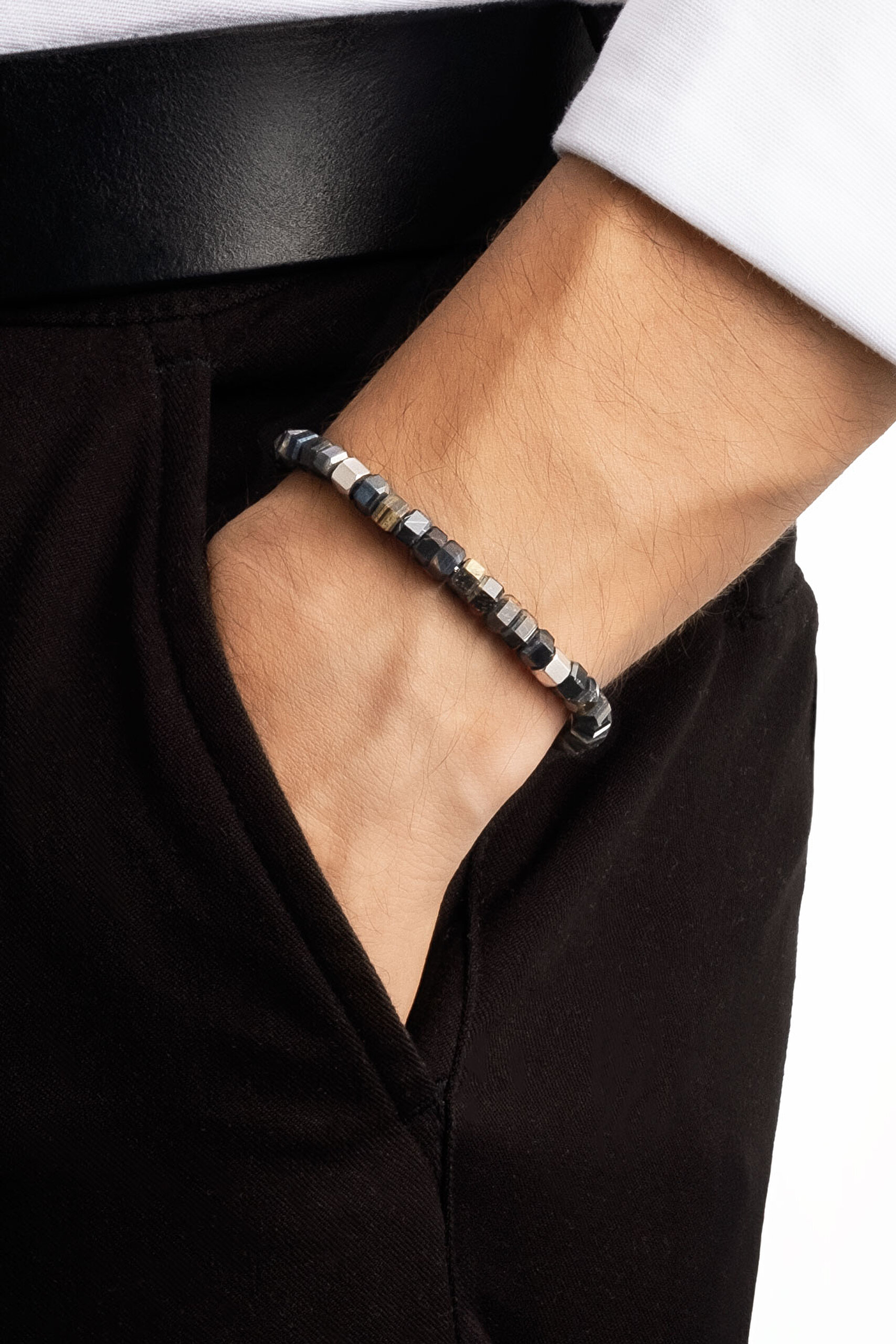 ⁠ Jasper Taşlı 22 Cm Çelik Erkek Bileklik_3}