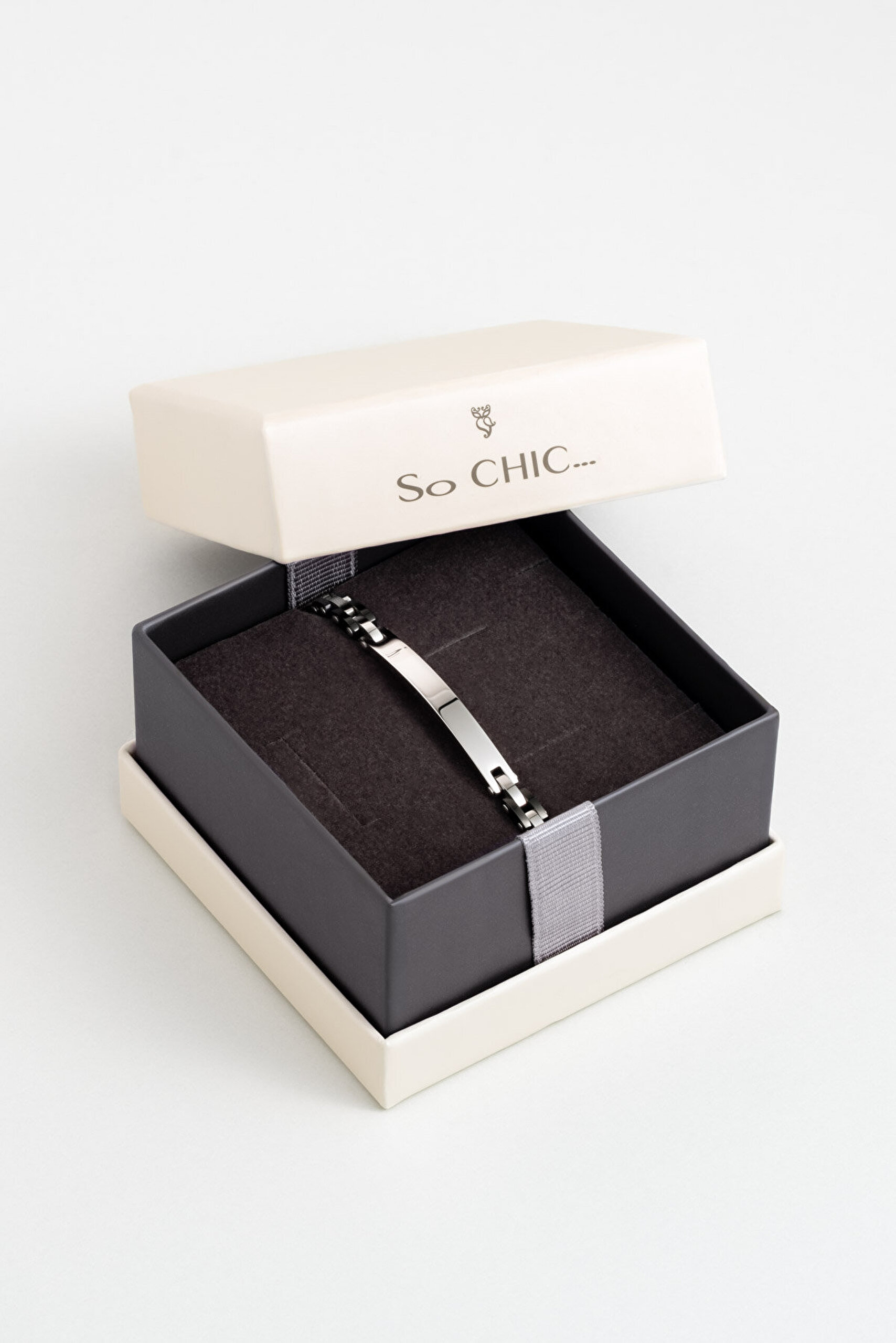 Siyah Detaylı 21 Cm Çelik Erkek Bileklik - 4