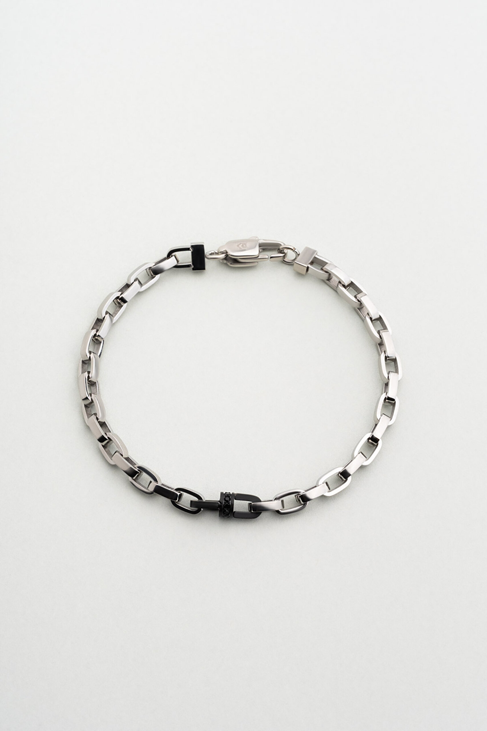 ⁠ Metalik Stil Çelik Erkek Bileklik_0}