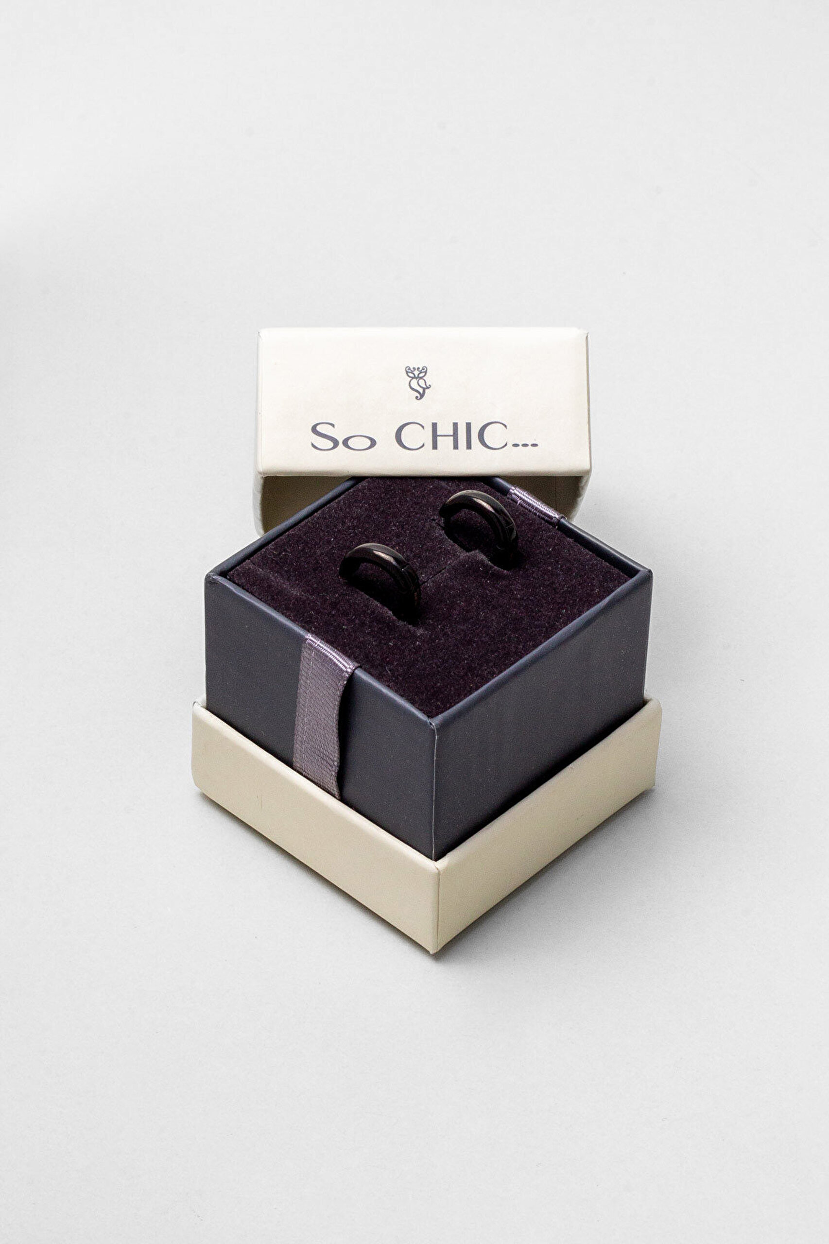 Klasik Stil Siyah Elektro Kaplama Çelik Erkek Halka Küpe - 4