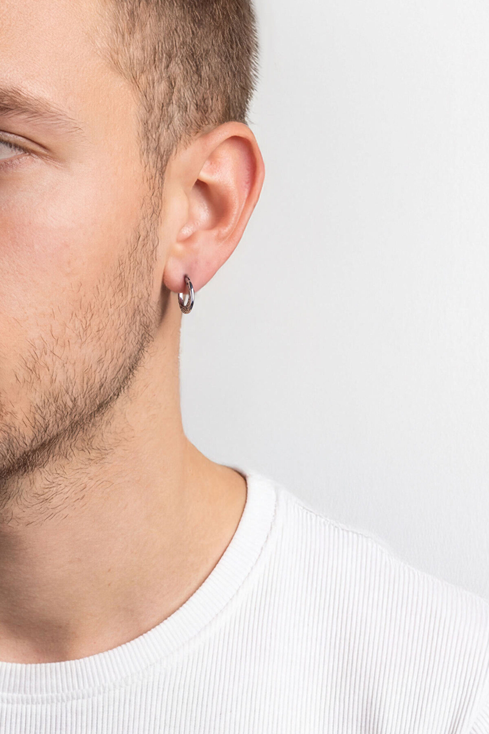 Ares  Erkek Çelik Halka Küpe - 3