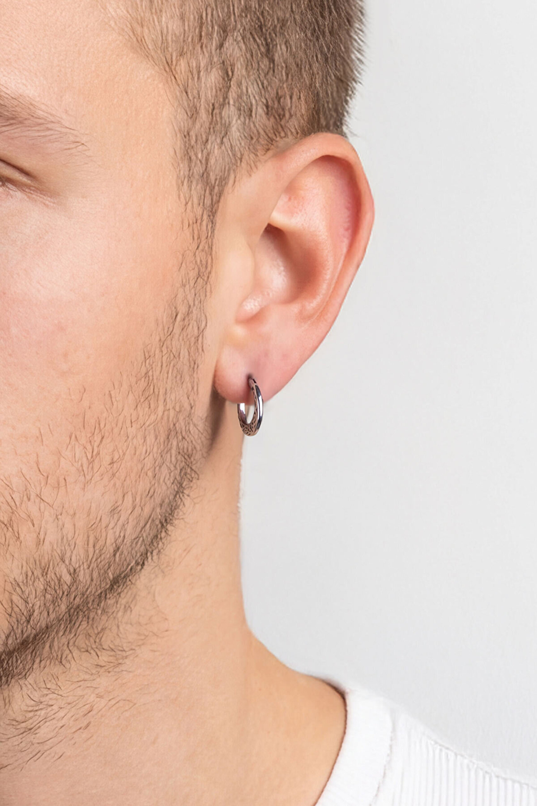 Ares  Erkek Çelik Halka Küpe - 1