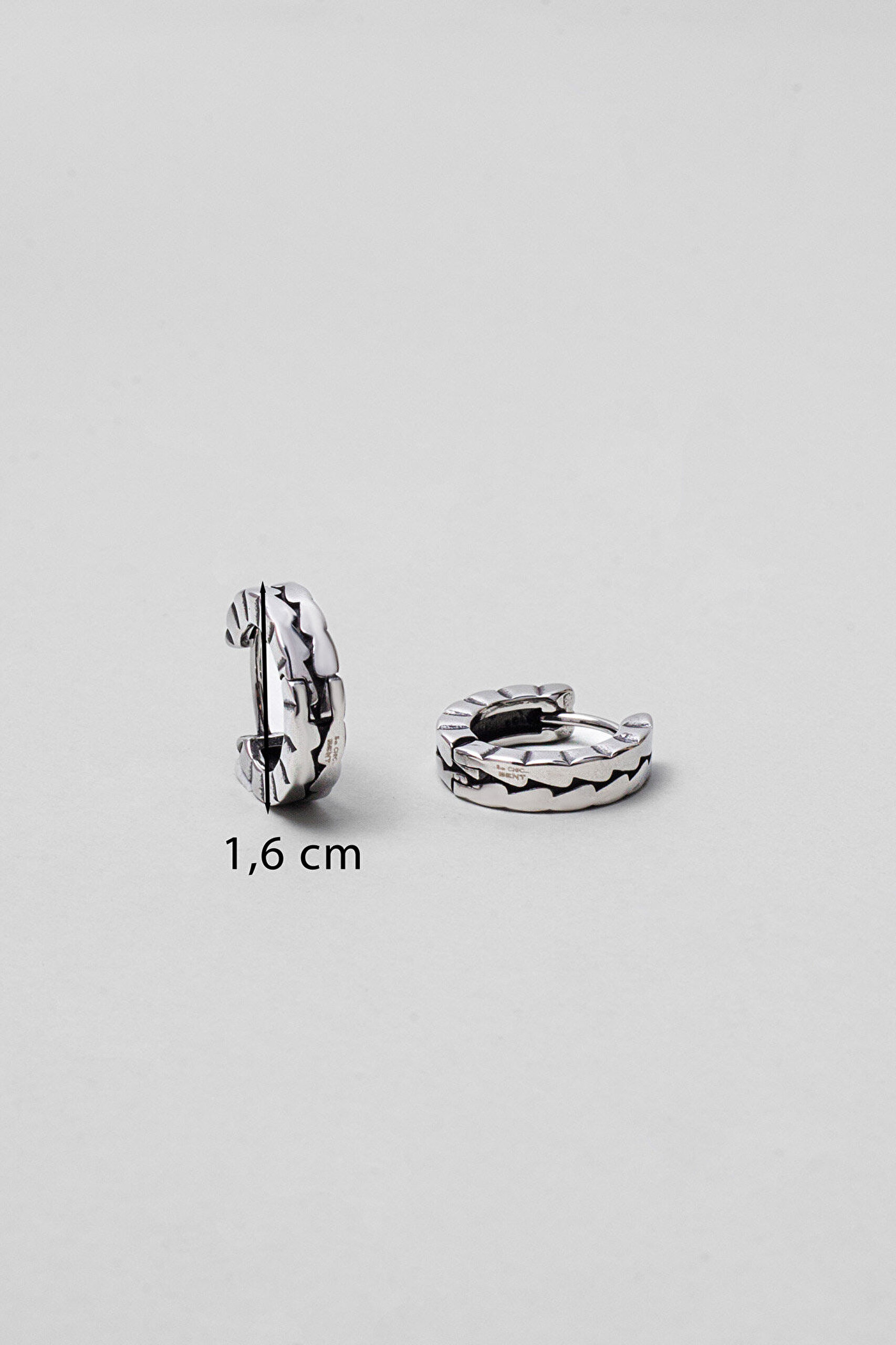 Özgün Çizgi Çelik Erkek Halka Küpe - 2