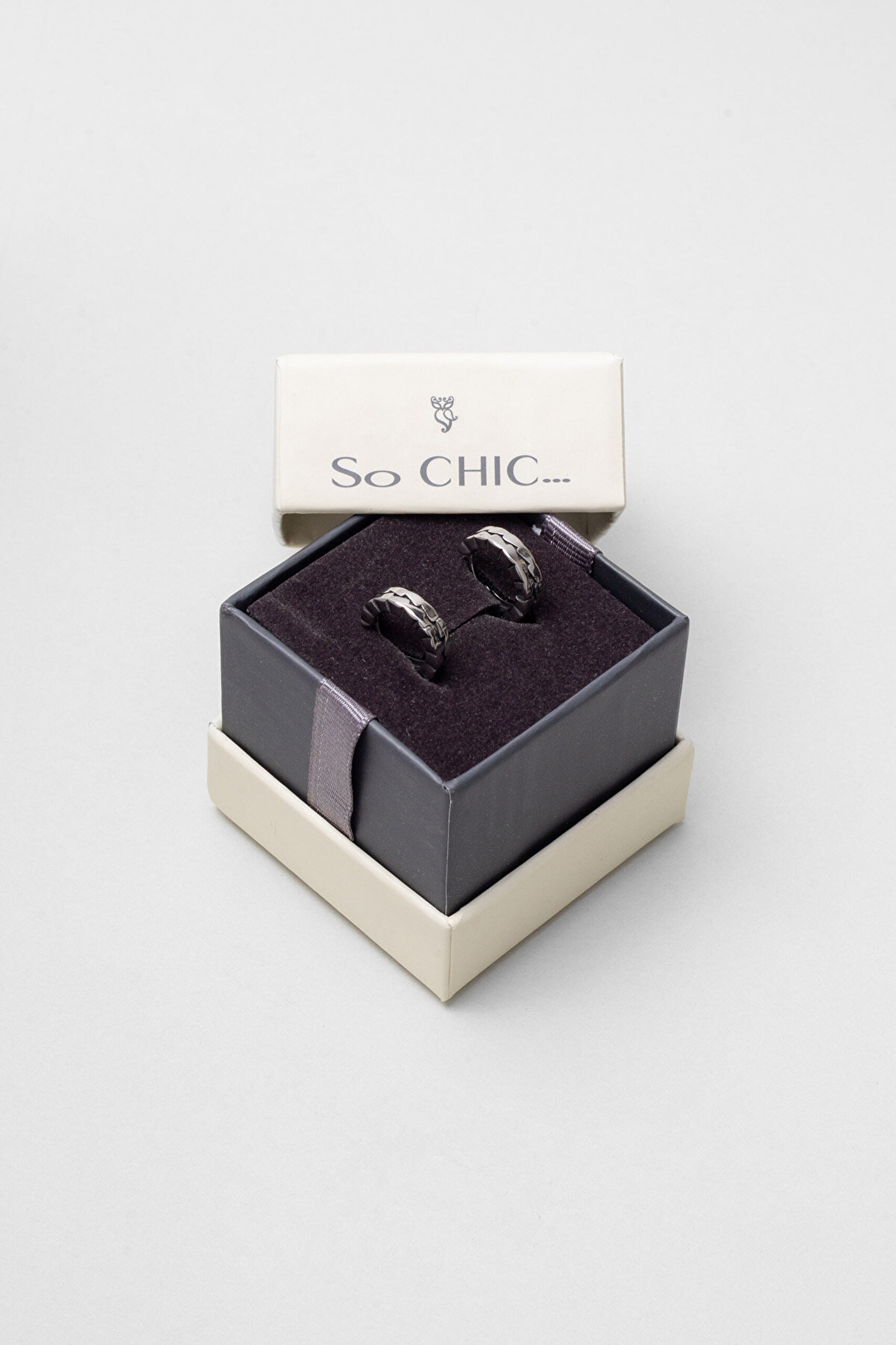 Özgün Çizgi Çelik Erkek Halka Küpe - 4