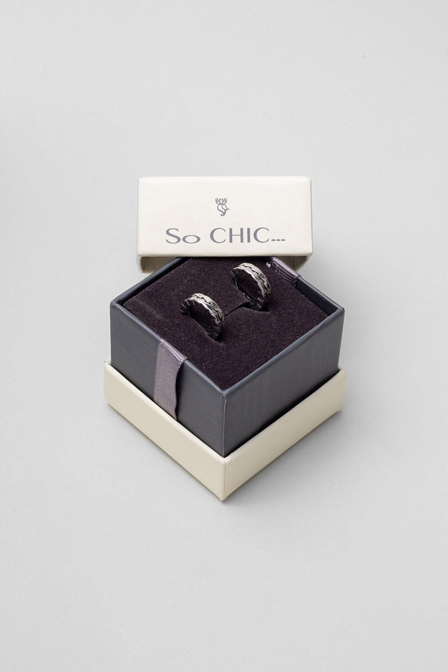 Özgün Çizgi Çelik Erkek Halka Küpe - 4