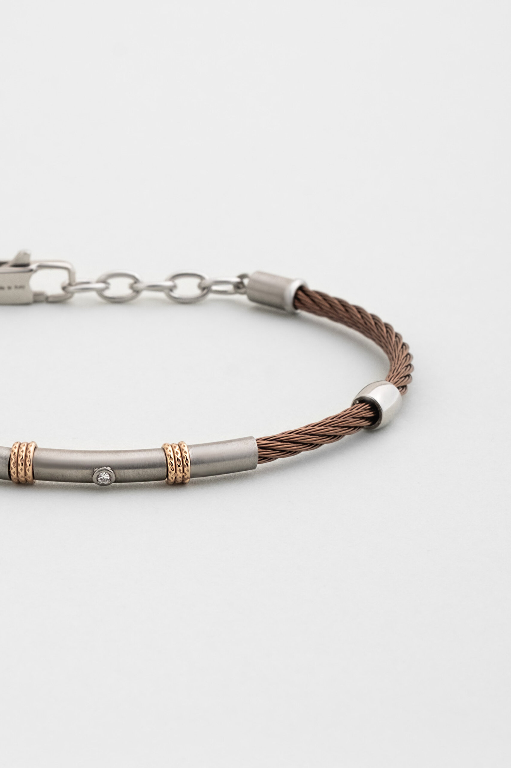 ⁠ İtalyan Neptün Çelik Erkek Pırlanta Bileklik_2}