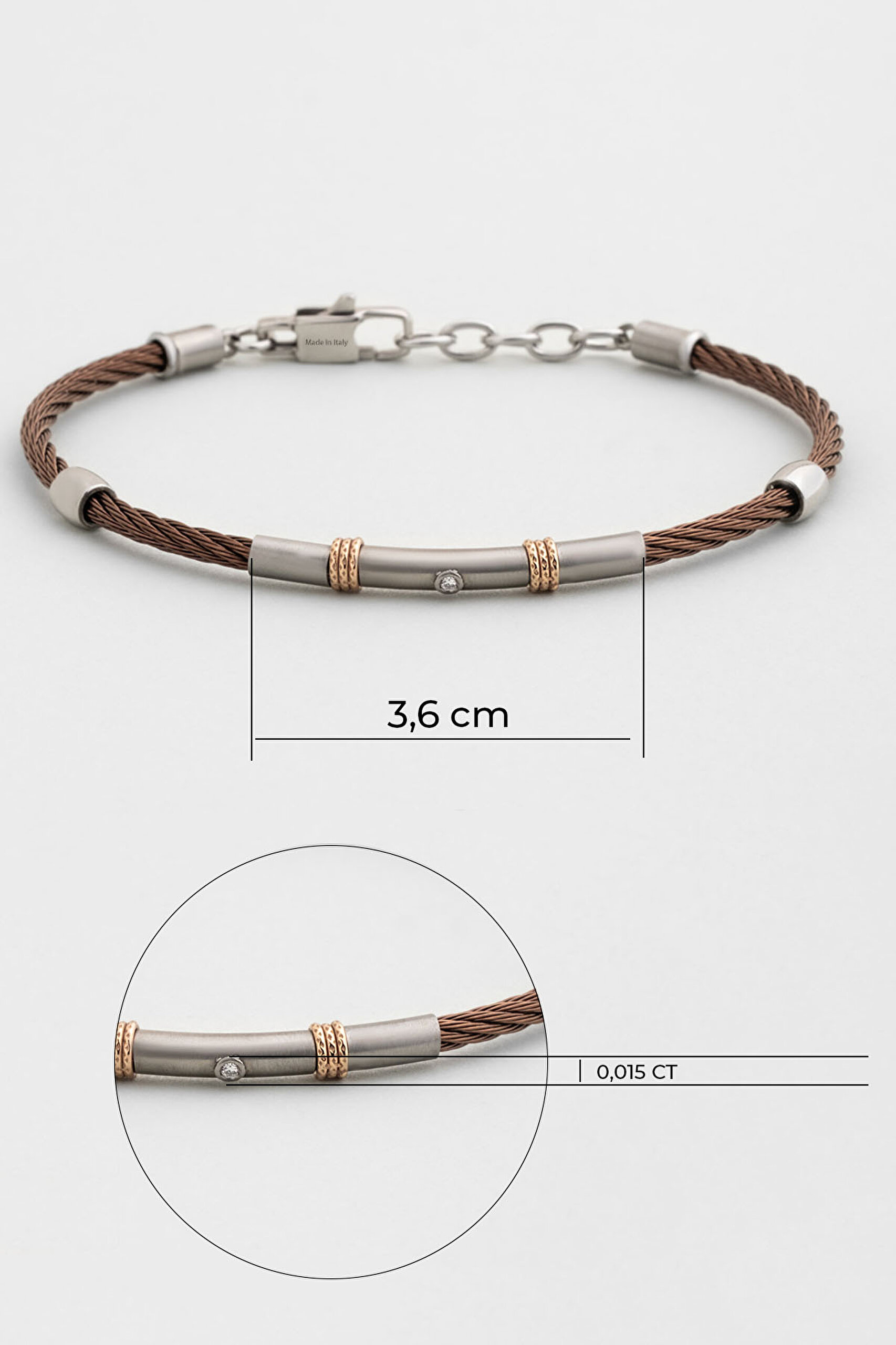 ⁠ İtalyan Neptün Çelik Erkek Pırlanta Bileklik_1}