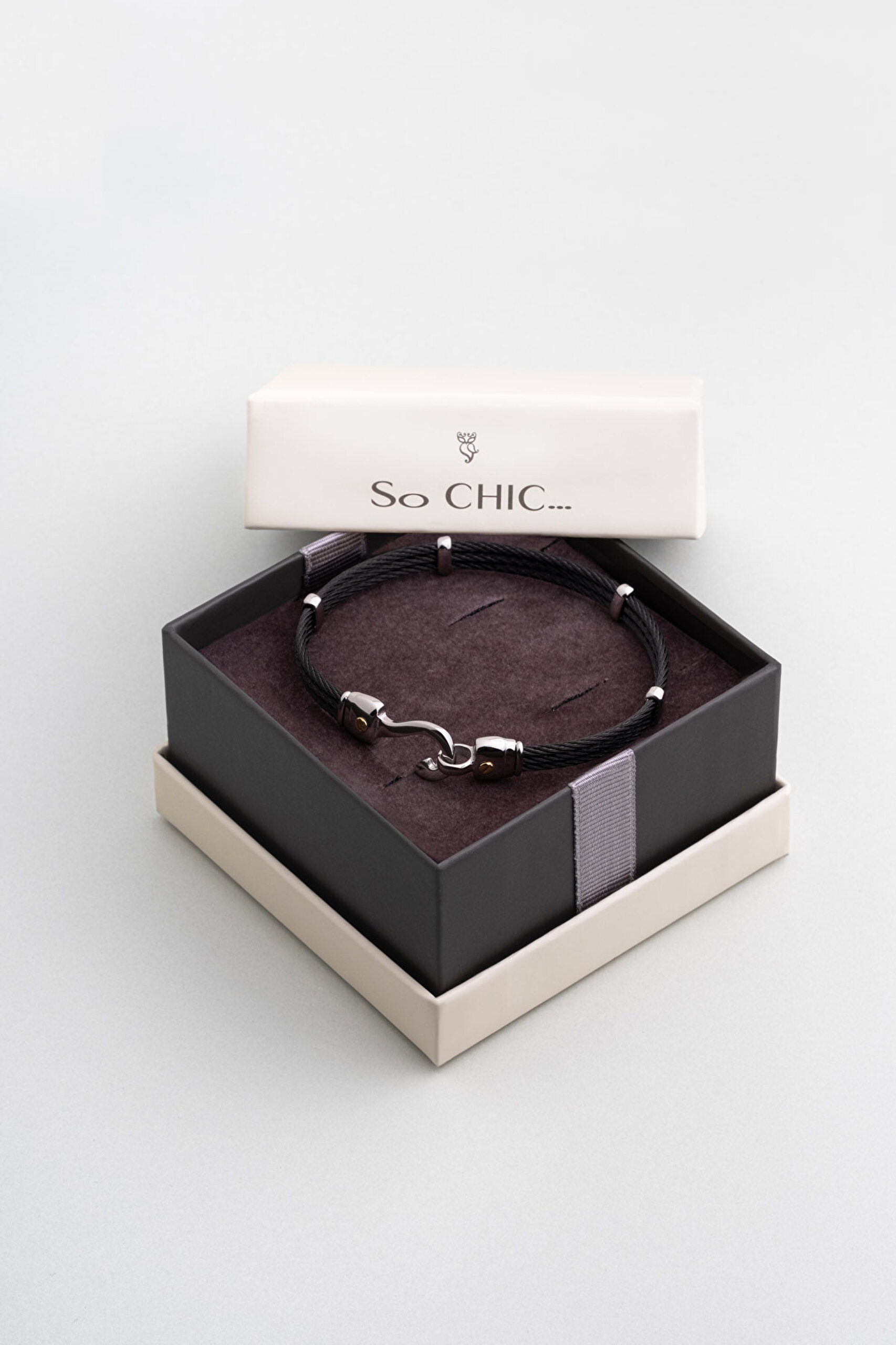 ⁠ Janus İtalyan 18 Ayar Sarı Altın Detaylı Çelik Erkek Bileklik_3}