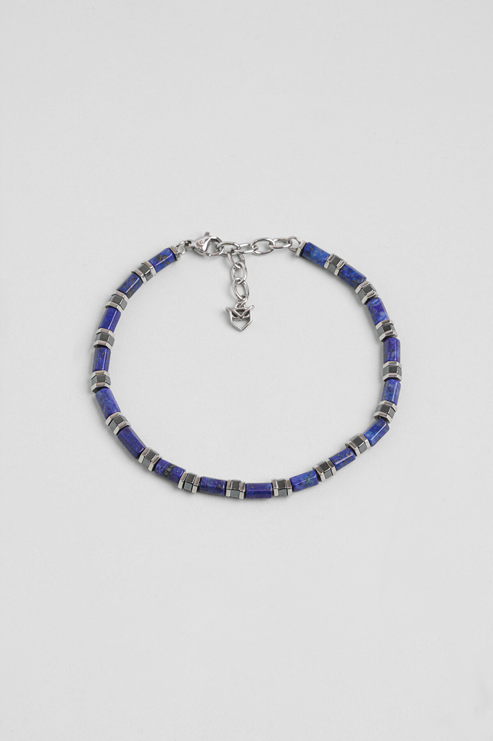 Horus Lapis ve Hematit Taşlı 22 Cm Çelik Erkek Bileklik - 0