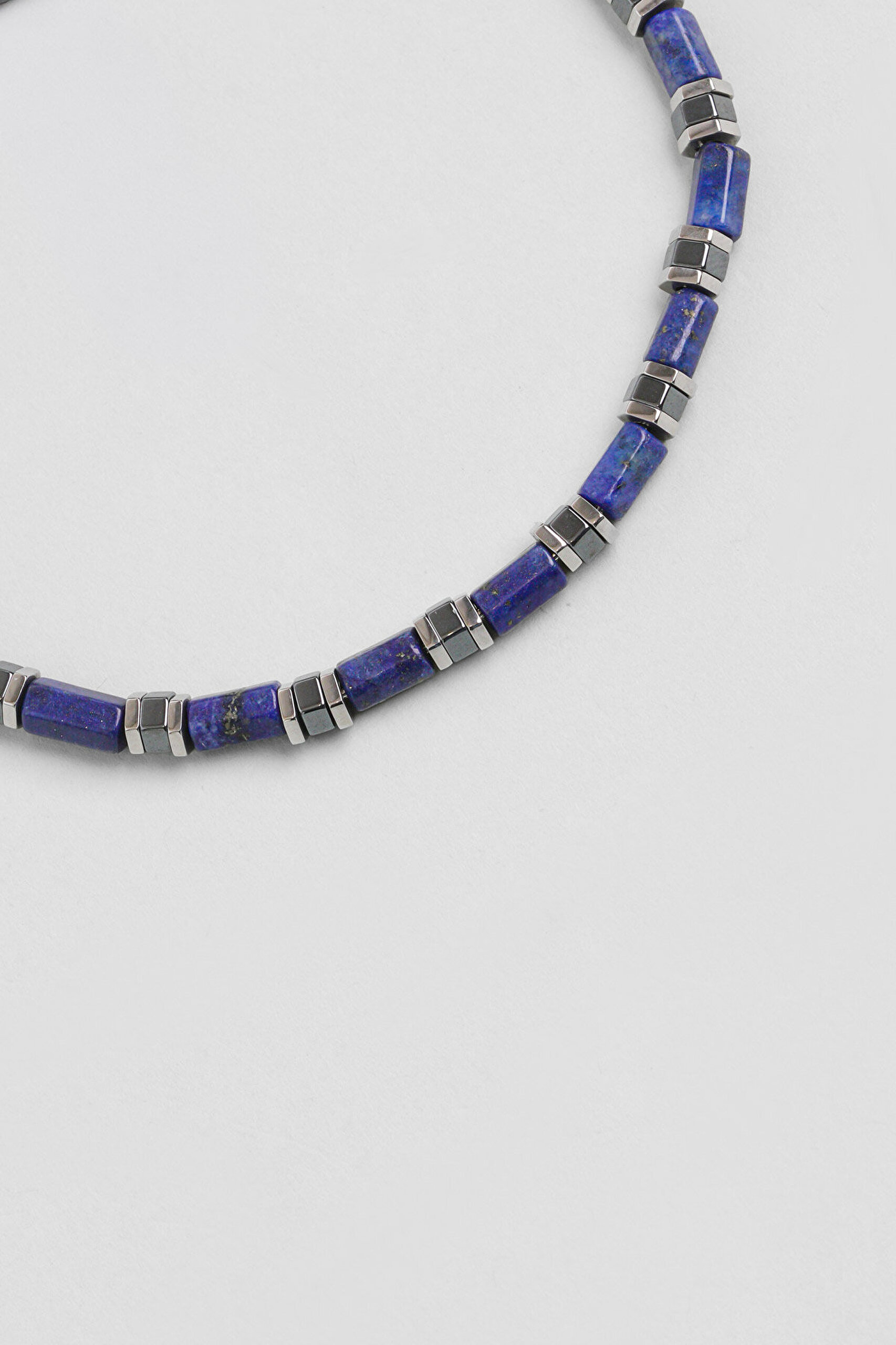 Horus Lapis ve Hematit Taşlı 22 Cm Çelik Erkek Bileklik - 4
