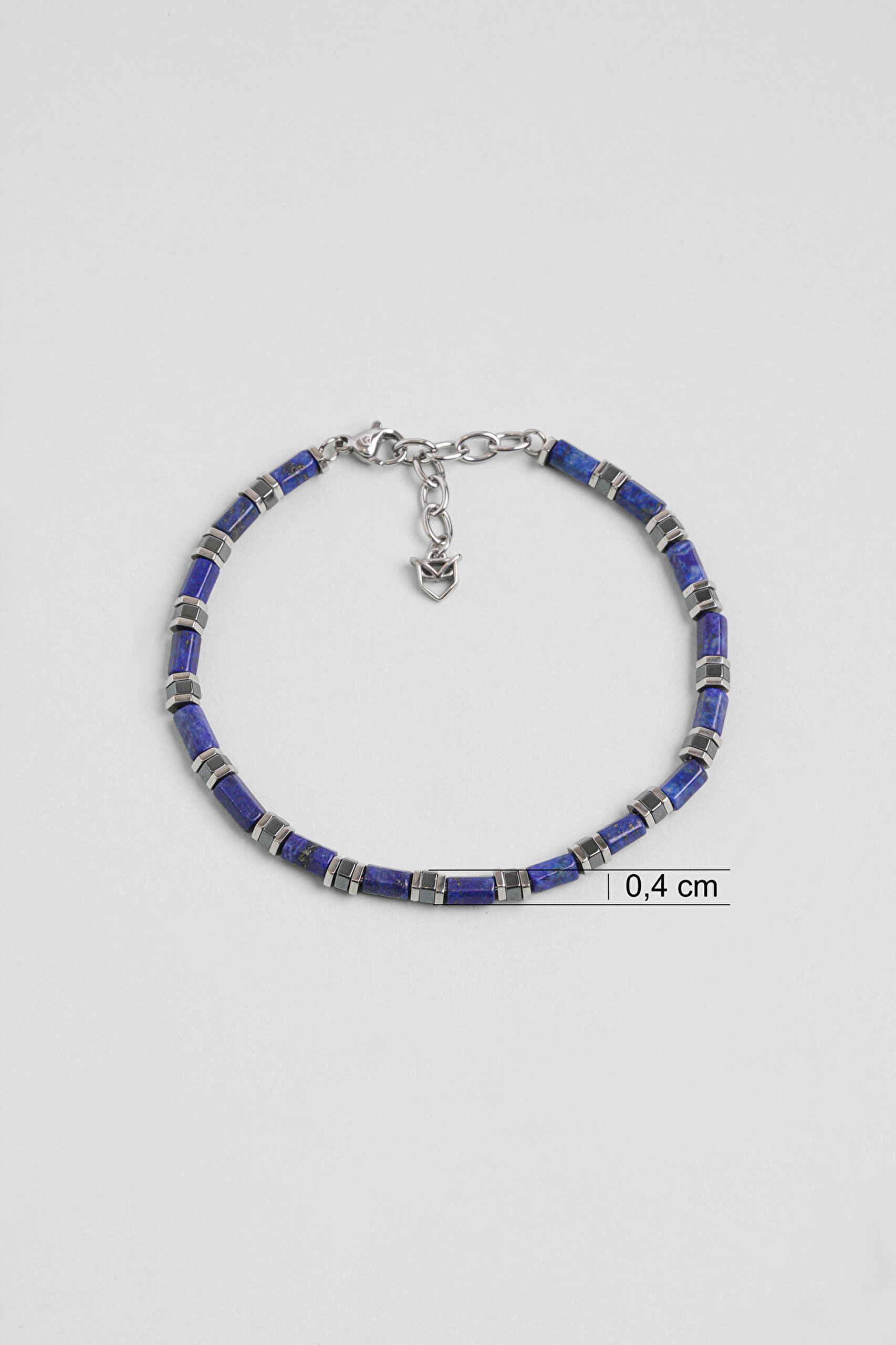 Horus Lapis ve Hematit Taşlı 22 Cm Çelik Erkek Bileklik - 2