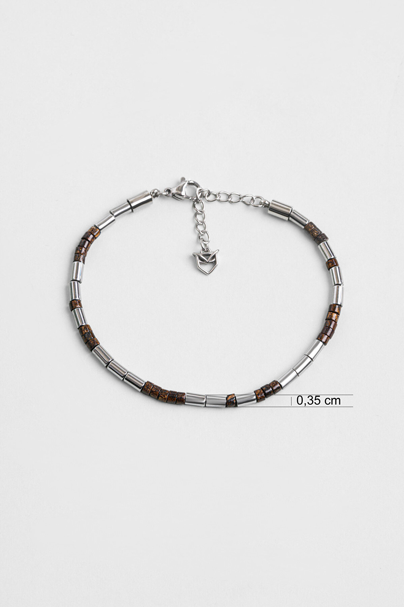 Hun Bronzit Taşlı 21 Cm Çelik Erkek Bileklik - 2