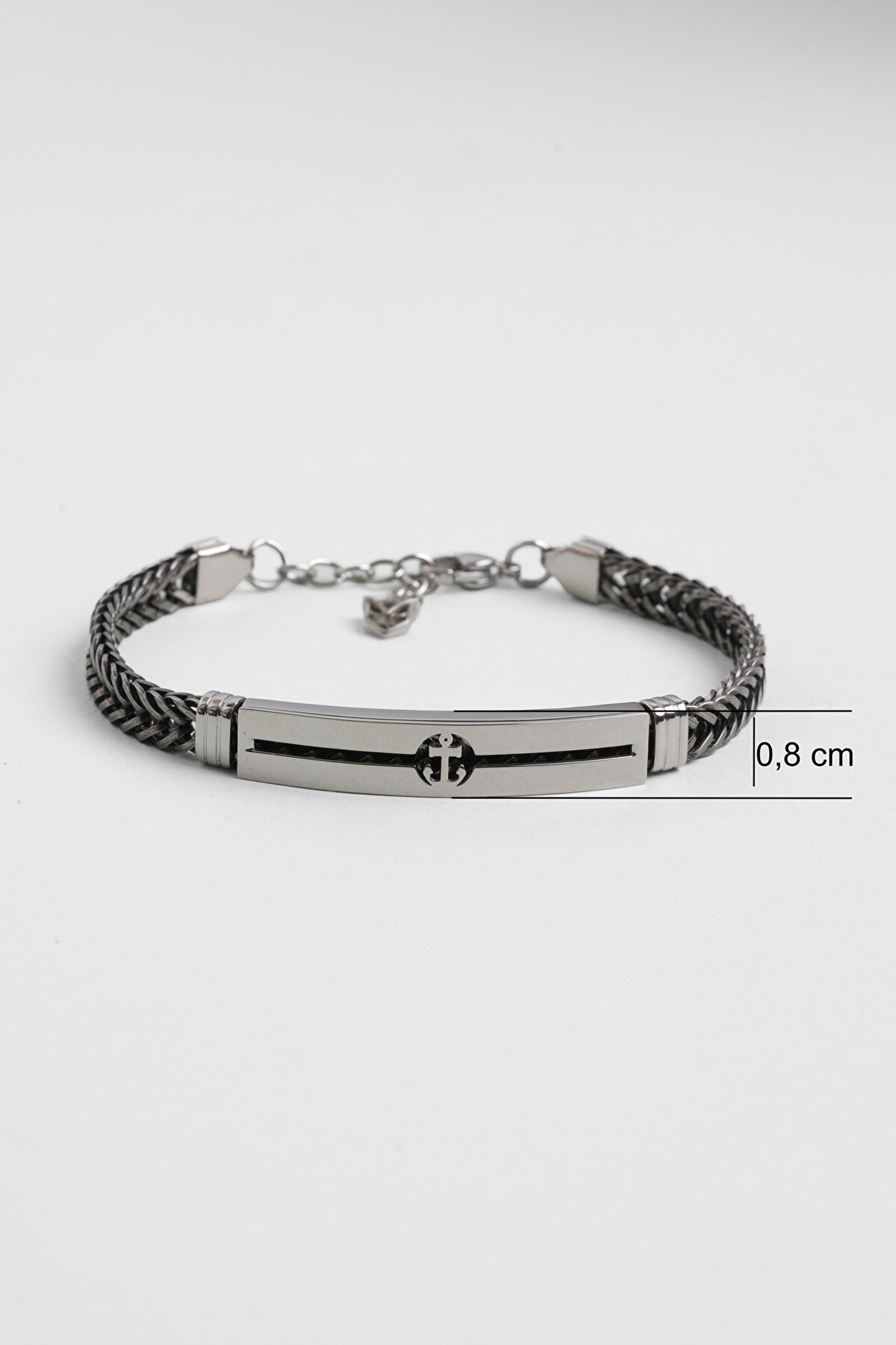 Apollo Çapa Detaylı 22 Cm Çelik Erkek Bileklik - 2