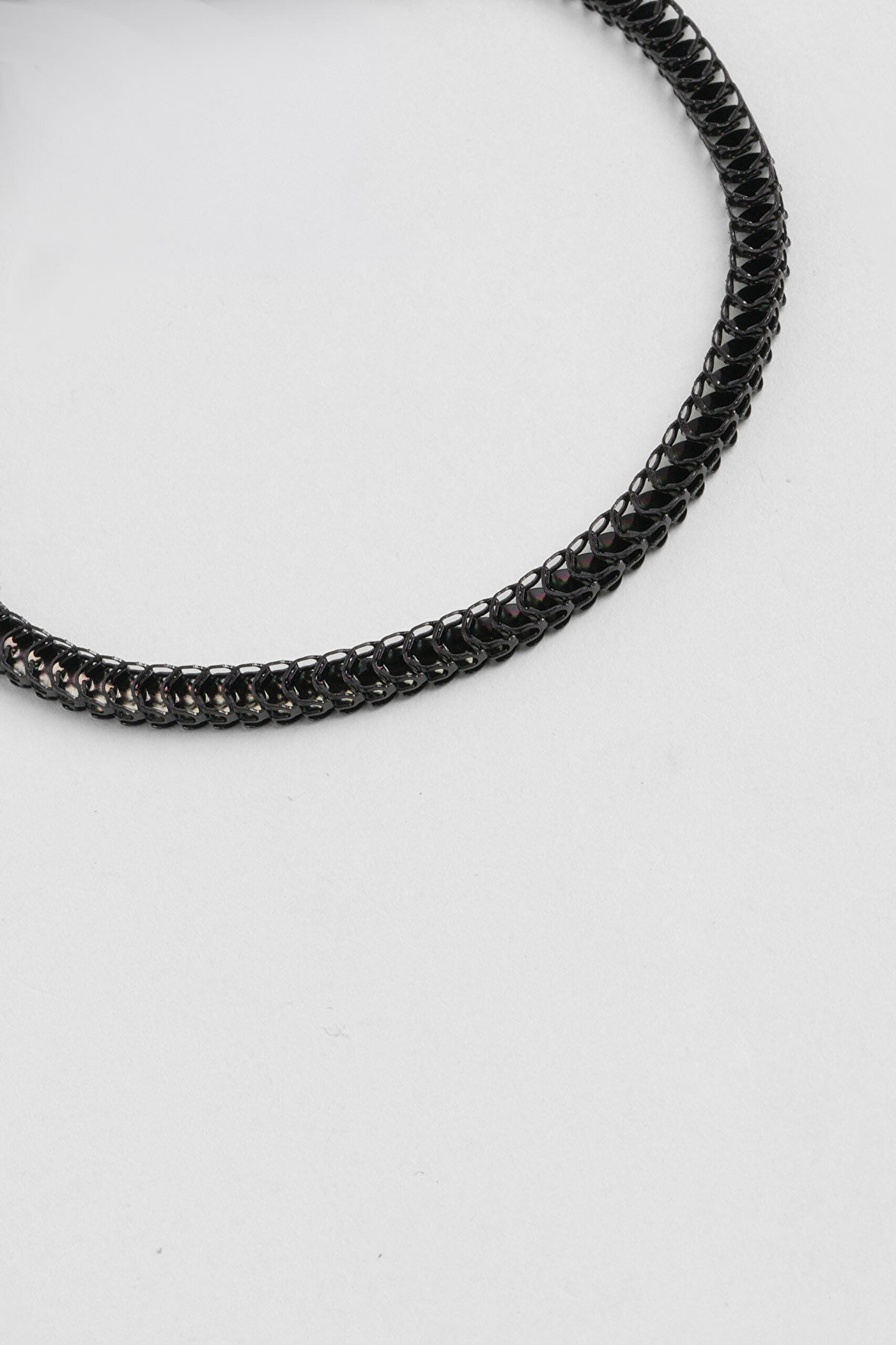 Siyah Zırh 21 Cm Çelik Erkek Bileklik - 4