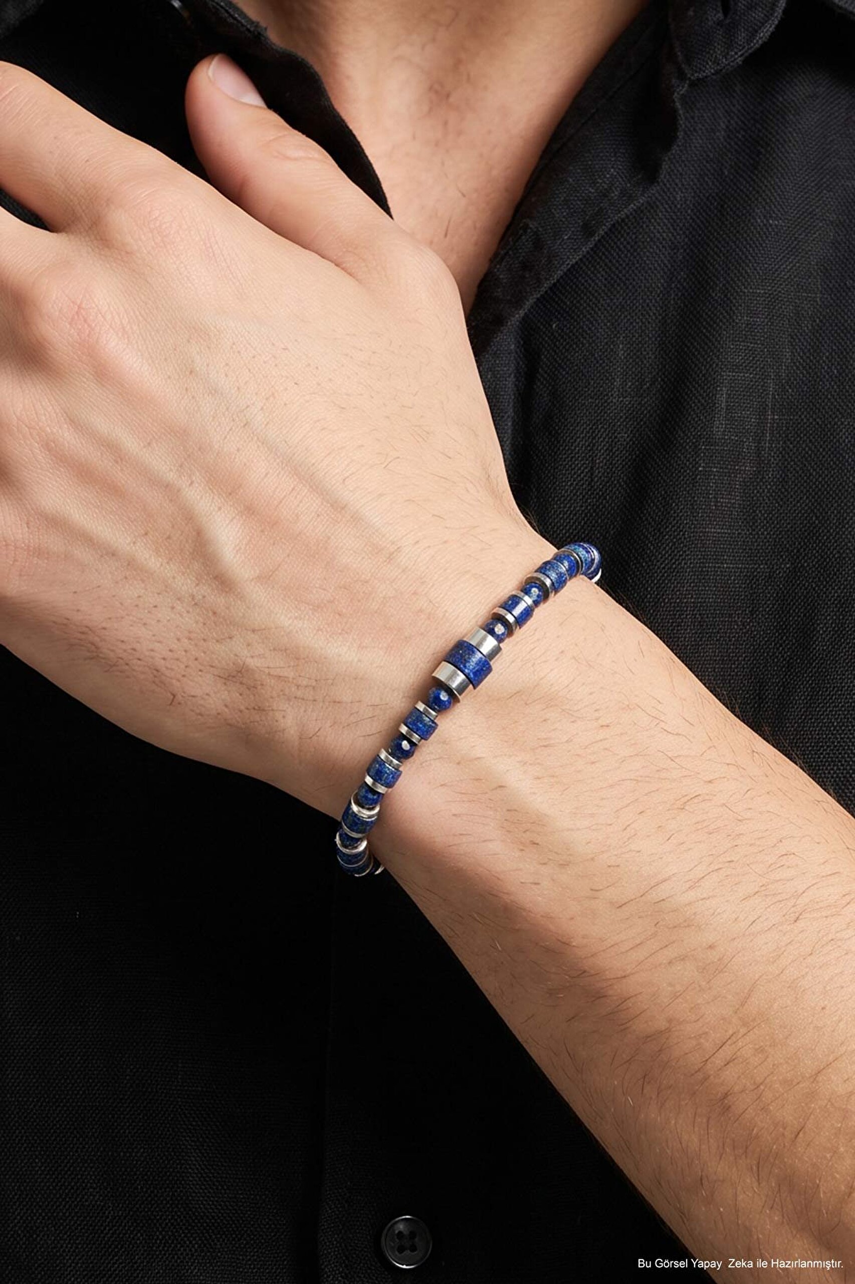 Dublin Lapis Taşlı 21 Cm Çelik Erkek Bileklik - 1