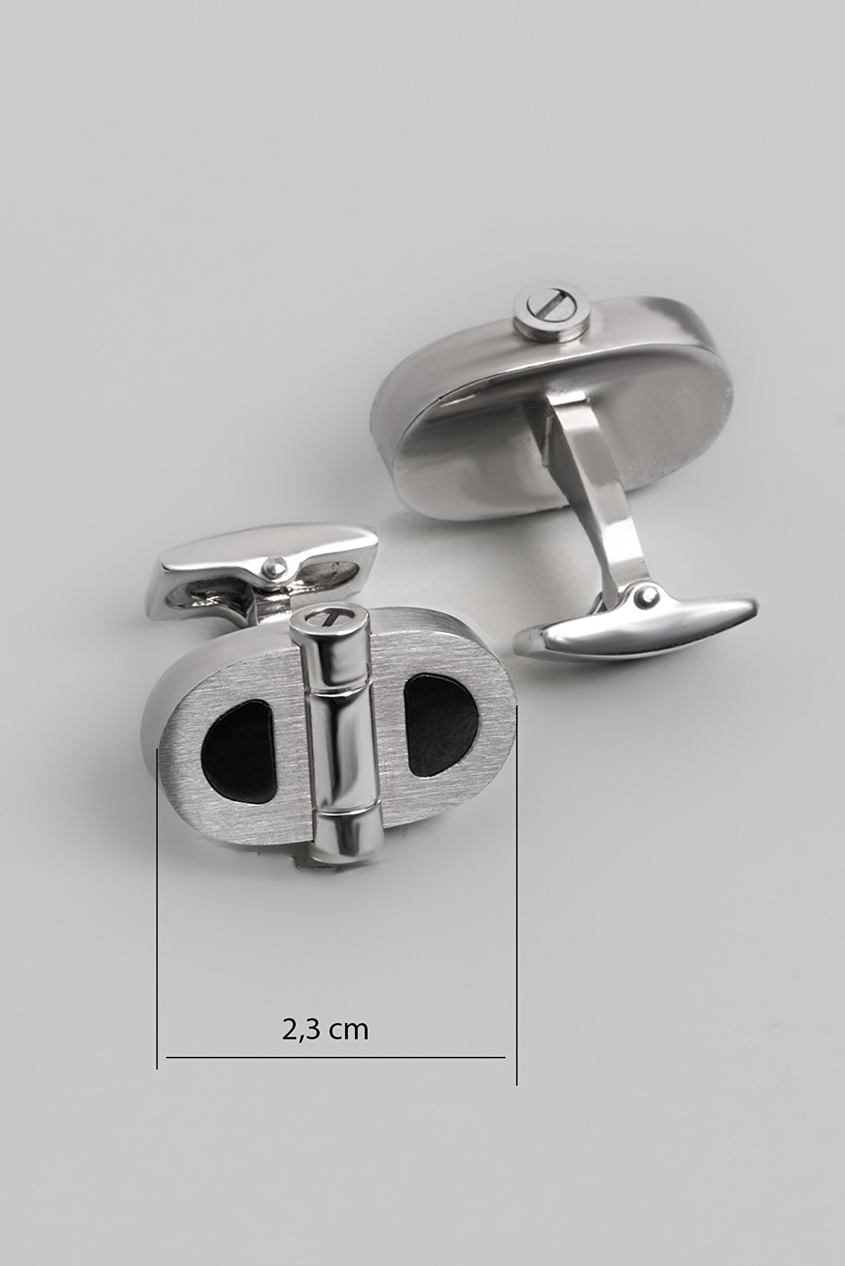 ⁠ Metalik Stil Çelik Erkek Kol Düğmesi_1}