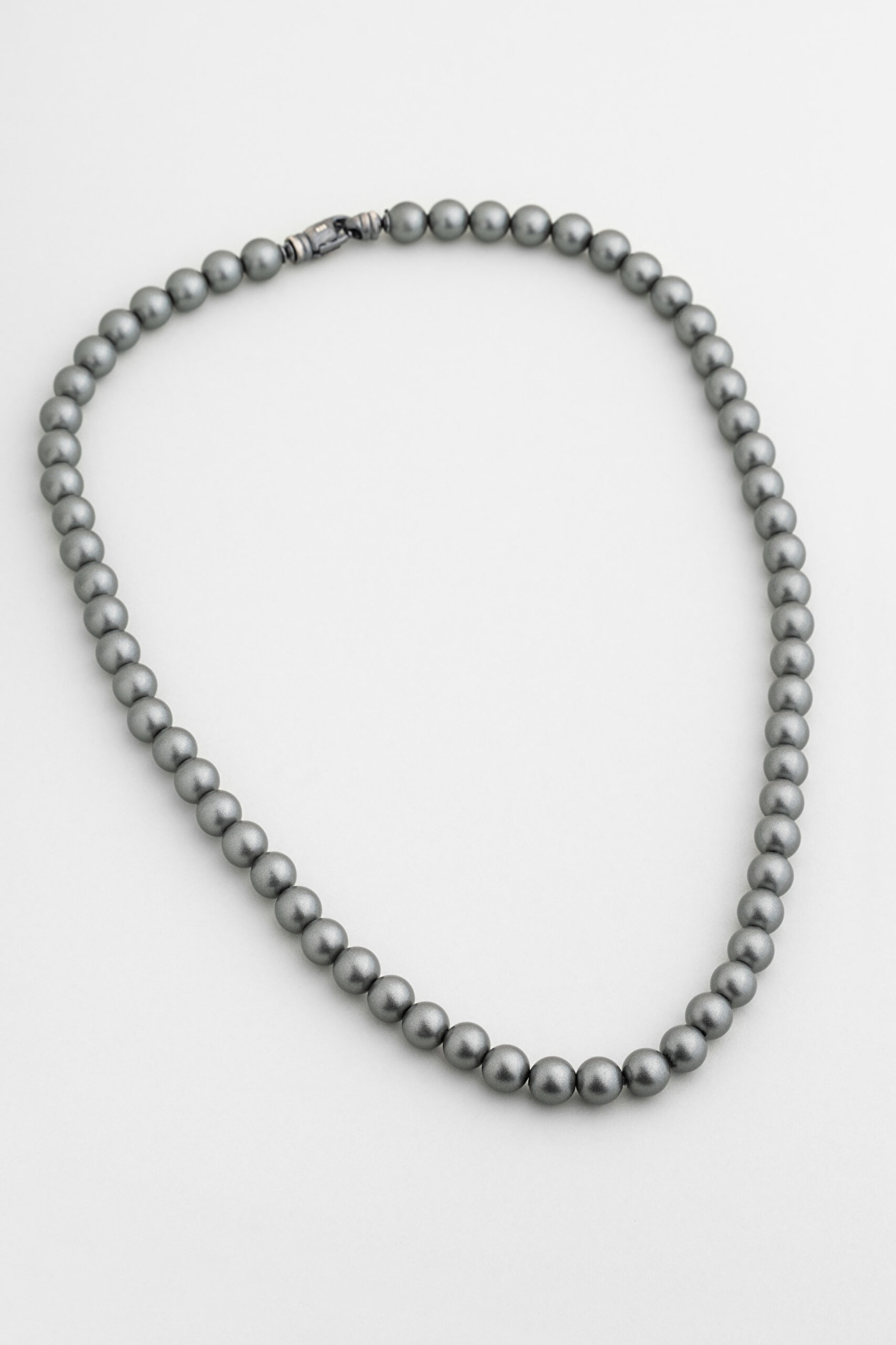 ⁠ İnci Taşlı 50 Cm Gümüş Erkek Kolye_3}