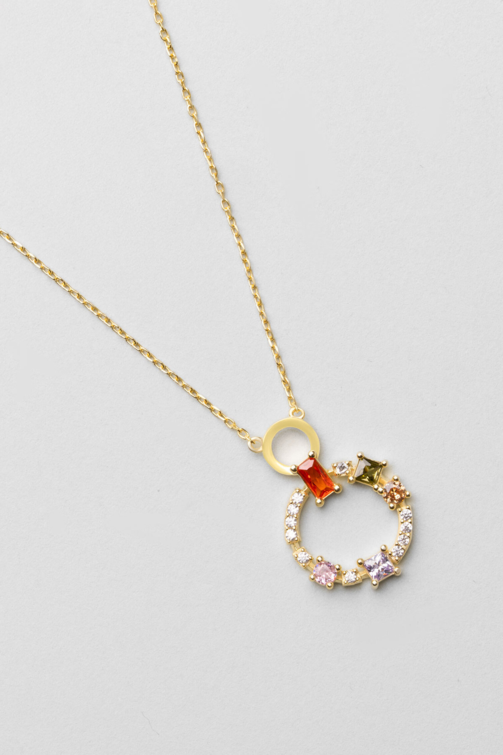 ⁠ Renkli Baget Dünyası 18 Ayar Sarı Altın Kaplama 45 Cm Gümüş Kolye_4}