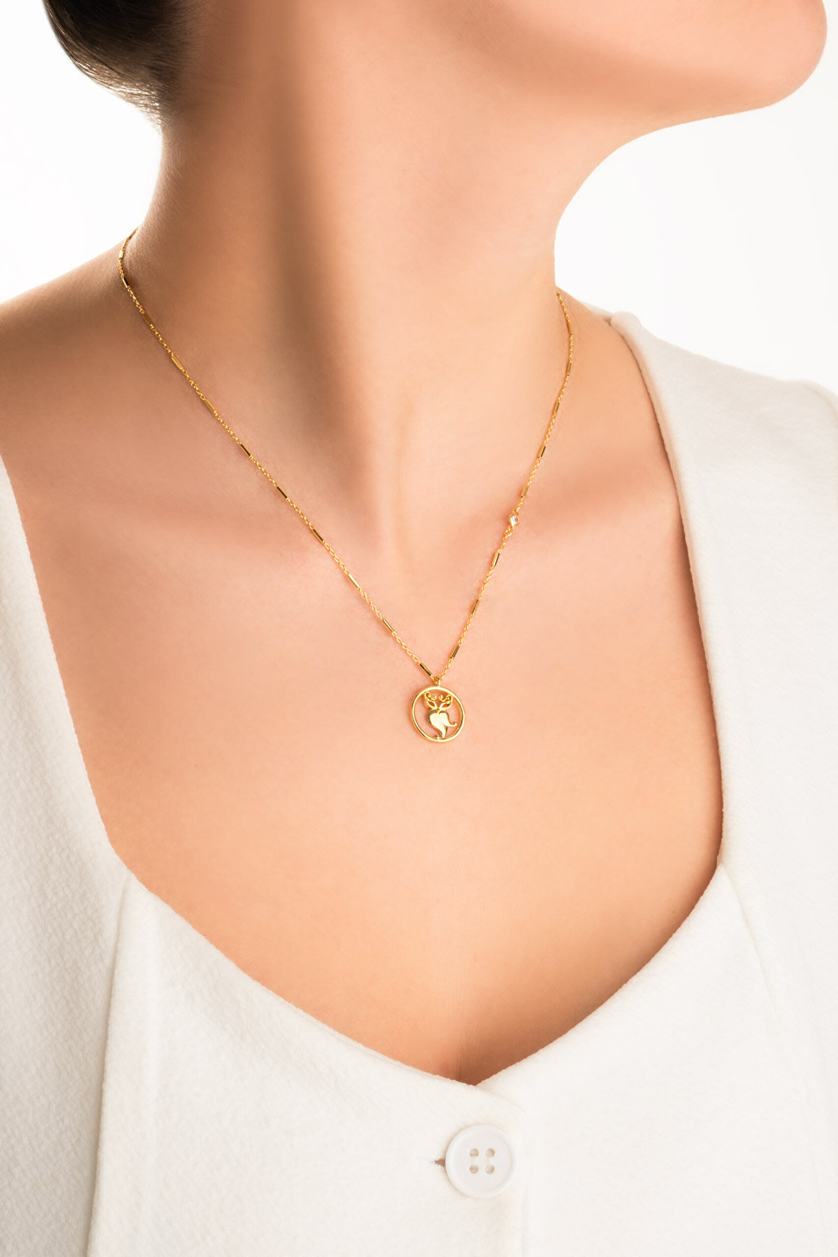 Bilge Tanrıça 18 Ayar Sarı Altın Kaplama 46 Cm Gümüş Uğurlu So Chic... Baykuş Kolye - 3