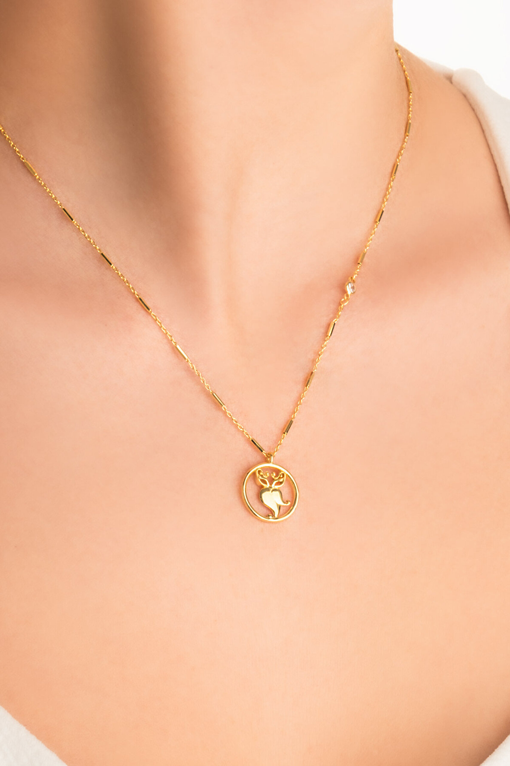 Bilge Tanrıça 18 Ayar Sarı Altın Kaplama 46 Cm Gümüş Uğurlu So Chic... Baykuş Kolye - 1