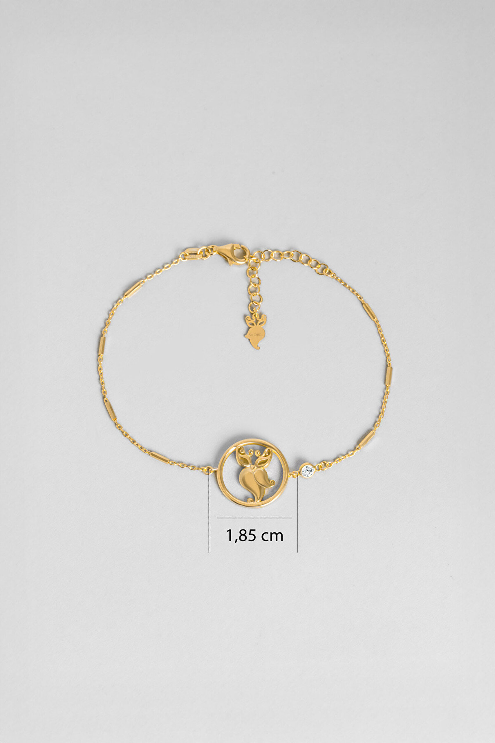 Özel Tasarım 18 Ayar Sarı Altın Kaplama Gümüş Uğurlu So Chic... Baykuş Bileklik - 2