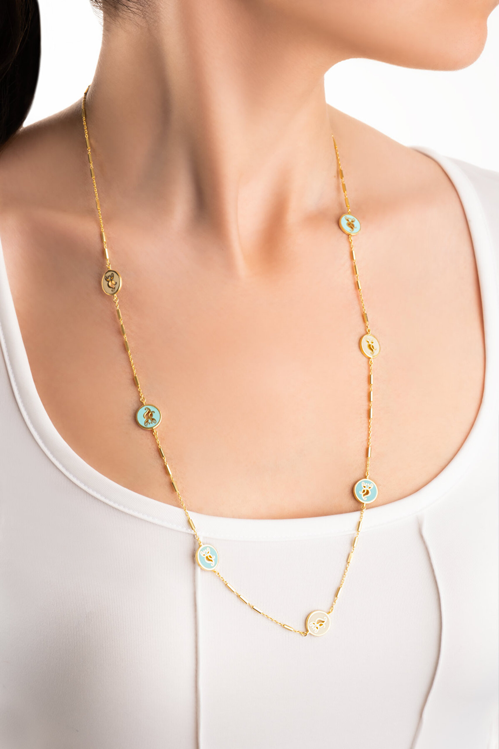 ⁠ Mistik Rüya 18 Ayar Sarı Altın Kaplama 70 Cm Gümüş Uğurlu So Chıc... Baykuş Kolye_3}