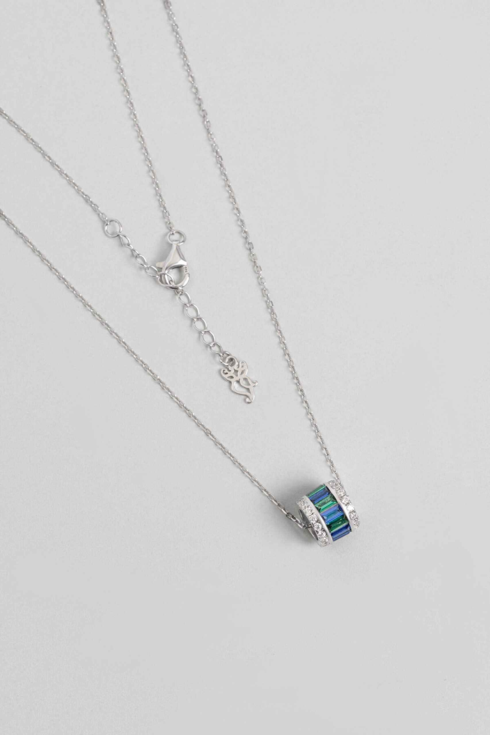 Minimal Tasarım 18 Ayar Beyaz Altın Kaplama 45 Cm Gümüş Kolye - 0