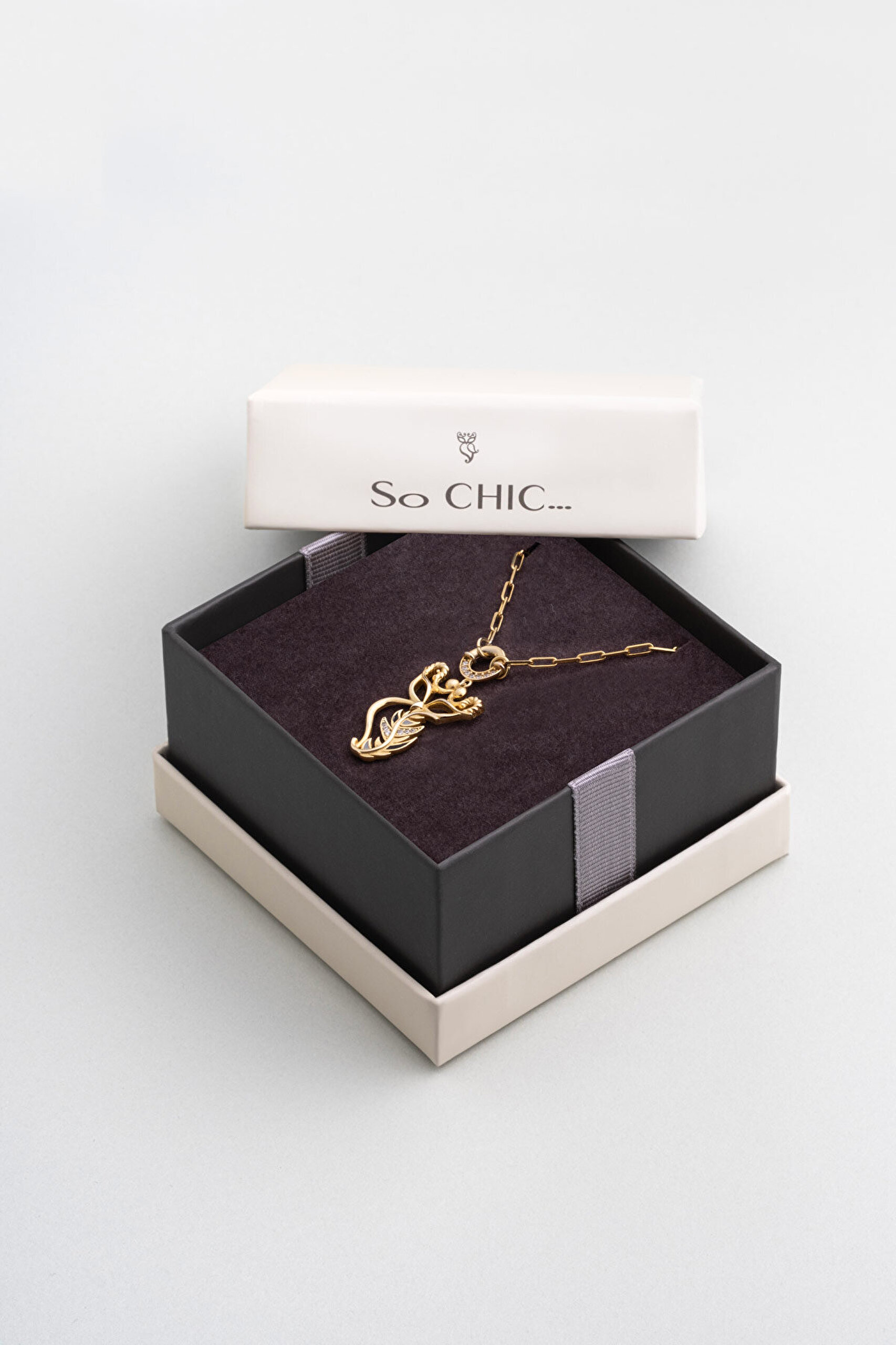 So Chic... Baykuş 18 Ayar Sarı Altın Kaplama 57 Cm Gümüş Zincir Kolye - 5