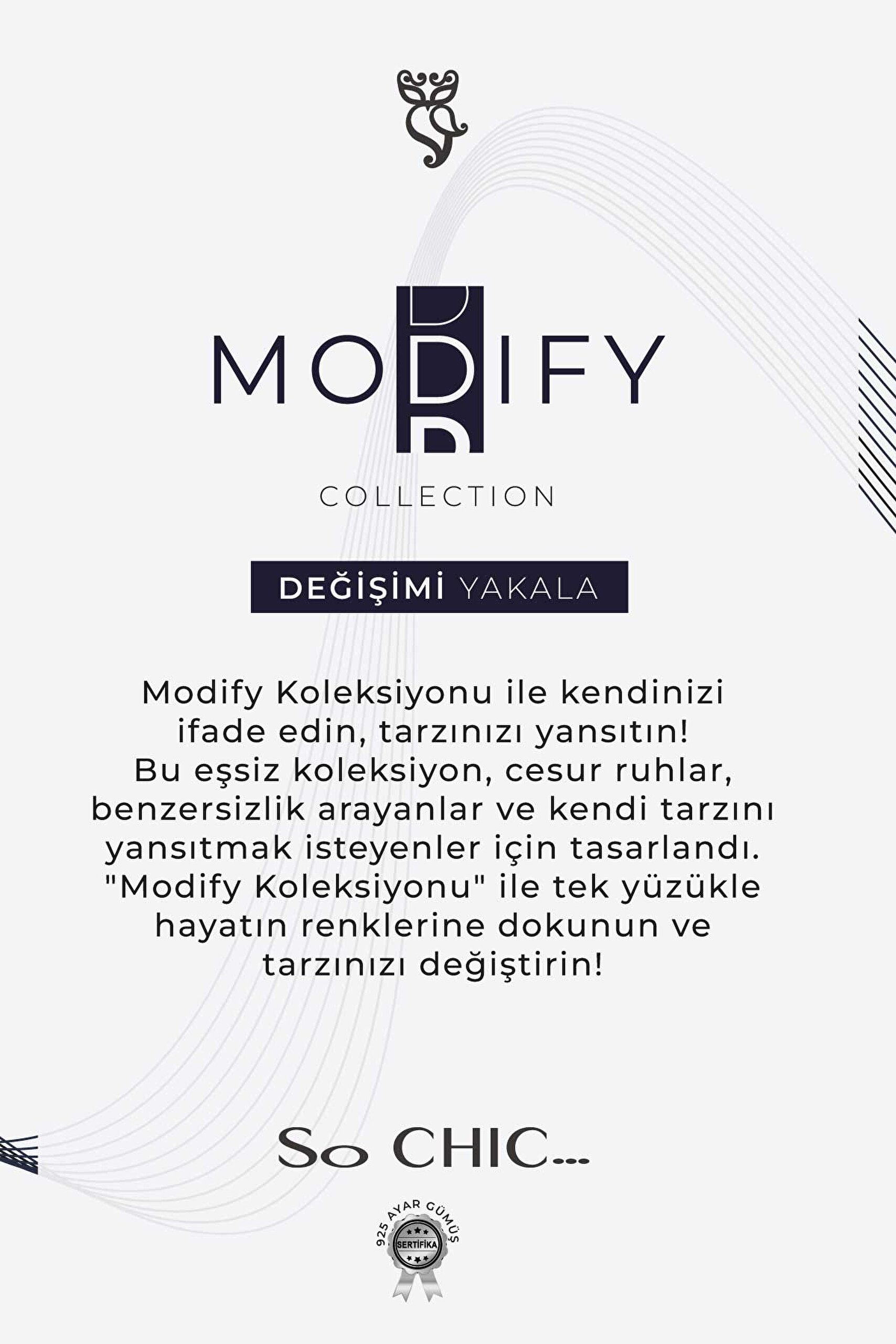 ⁠ Modify Koleksiyonu Oniks Taşlı Gümüş Yüzük Parçası_2}