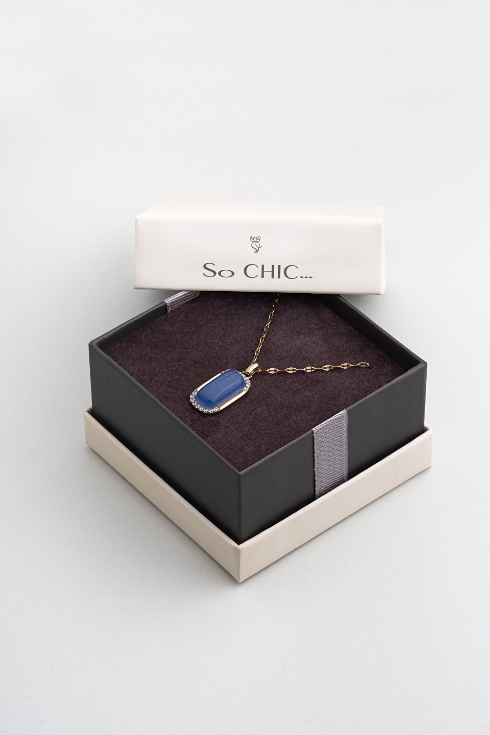 ⁠ Safir Işıltısı 18 Ayar Sarı Altın Kaplama 44 Cm Gümüş Tasarım Kolye_5}