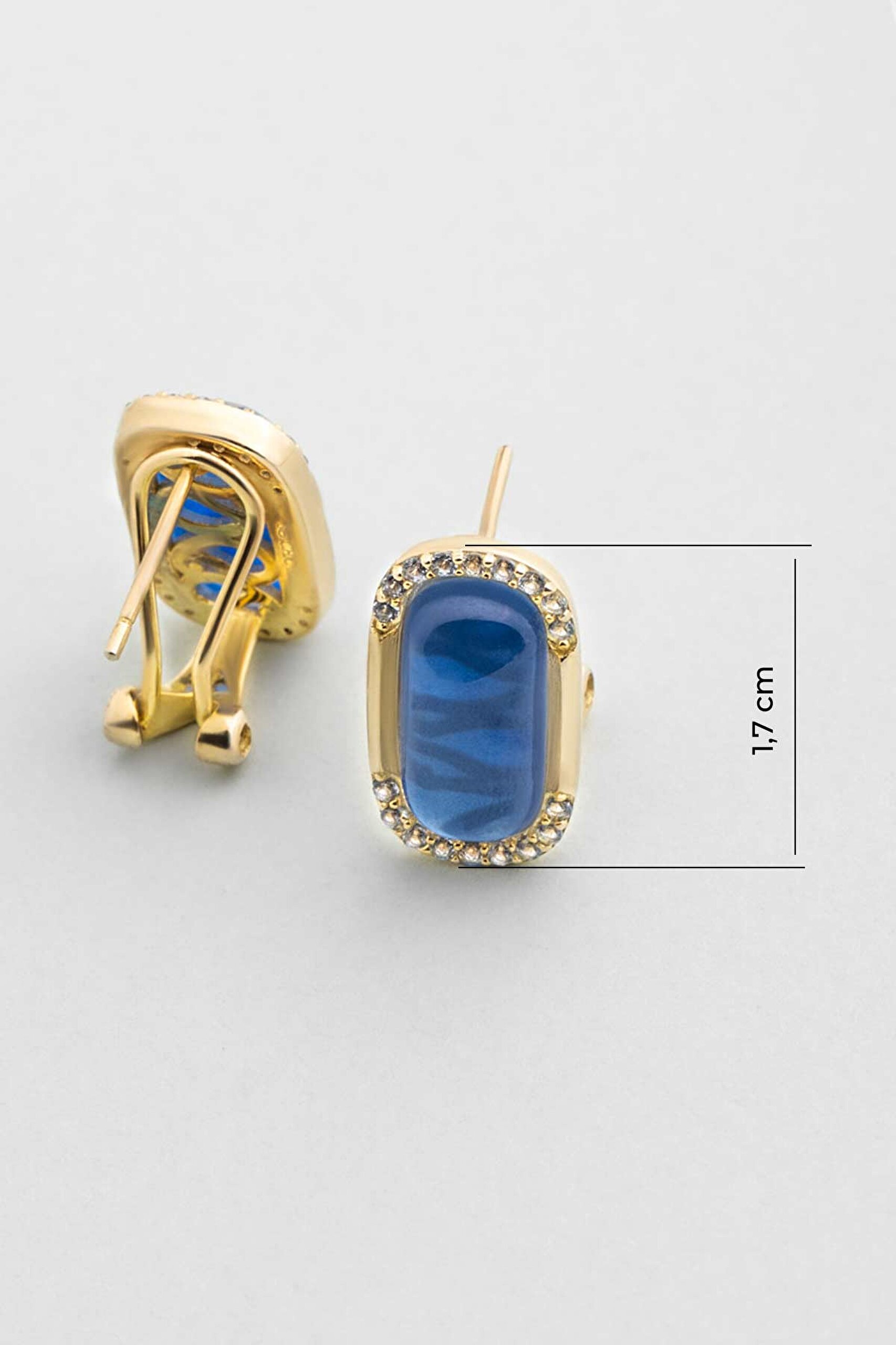 ⁠ Safir Yolculuğu 18 Ayar Sarı Altın Kaplama Gümüş Küpe_2}