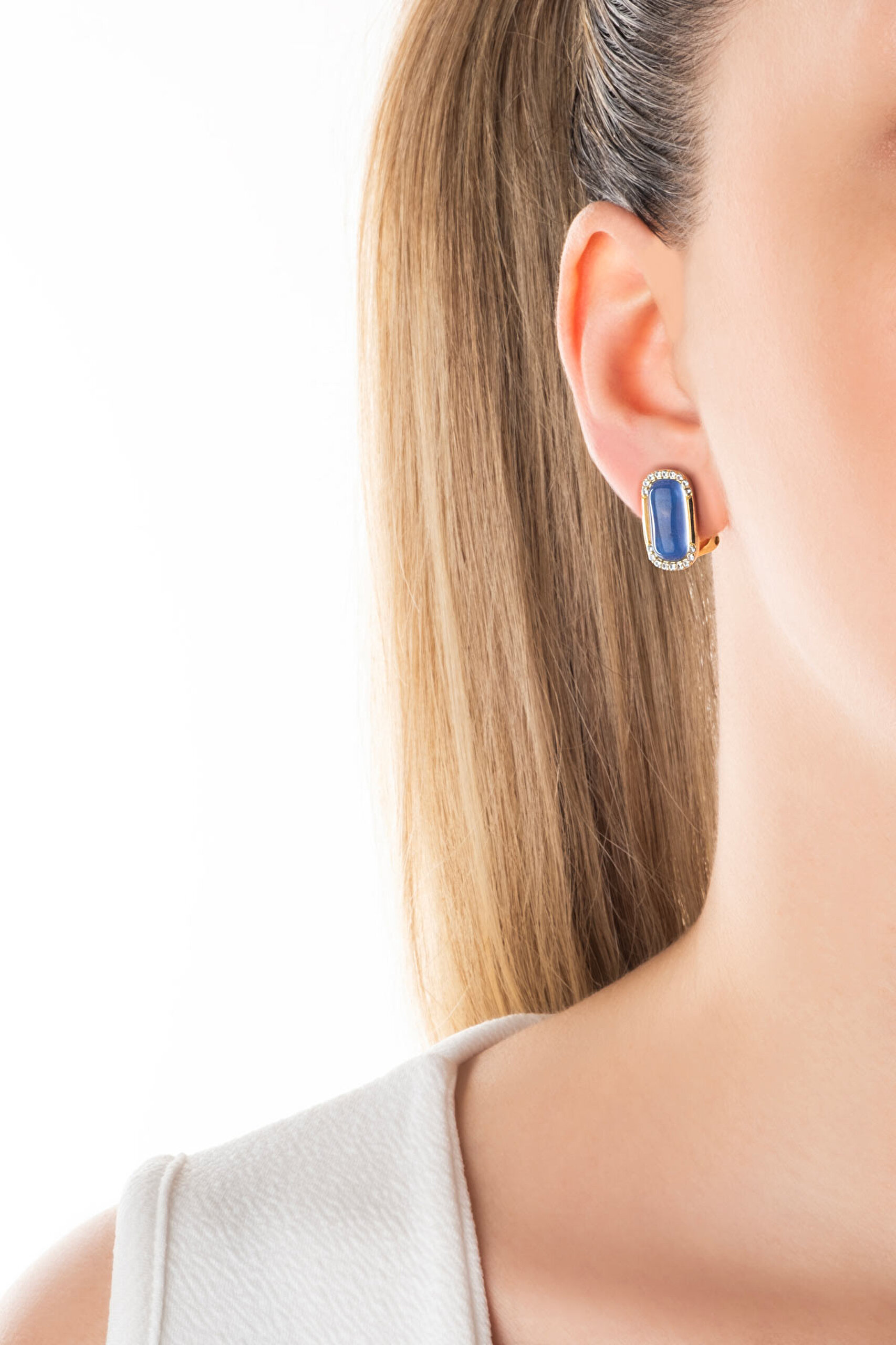 ⁠ Safir Yolculuğu 18 Ayar Sarı Altın Kaplama Gümüş Küpe_3}