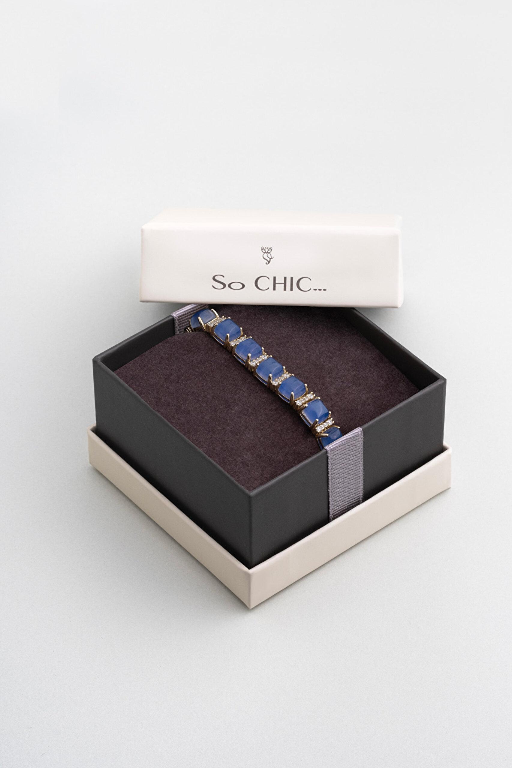 ⁠ Majestik Safir 18 Ayar Sarı Altın Kaplama Gümüş Tasarım Bileklik_8}