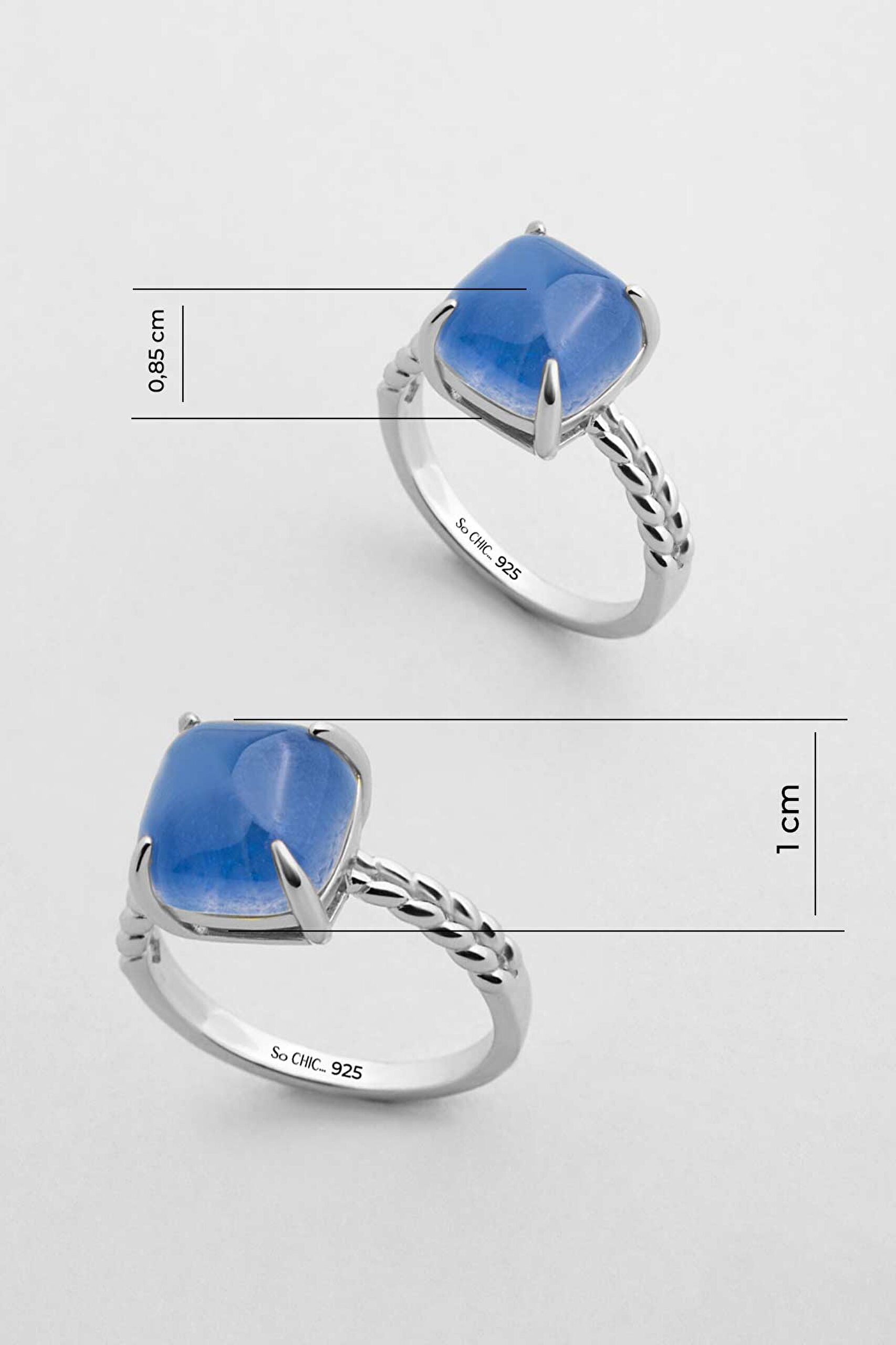 ⁠ Safir Yolculuğu 18 Ayar Beyaz Altın Kaplama Gümüş Tasarım Yüzük_2}