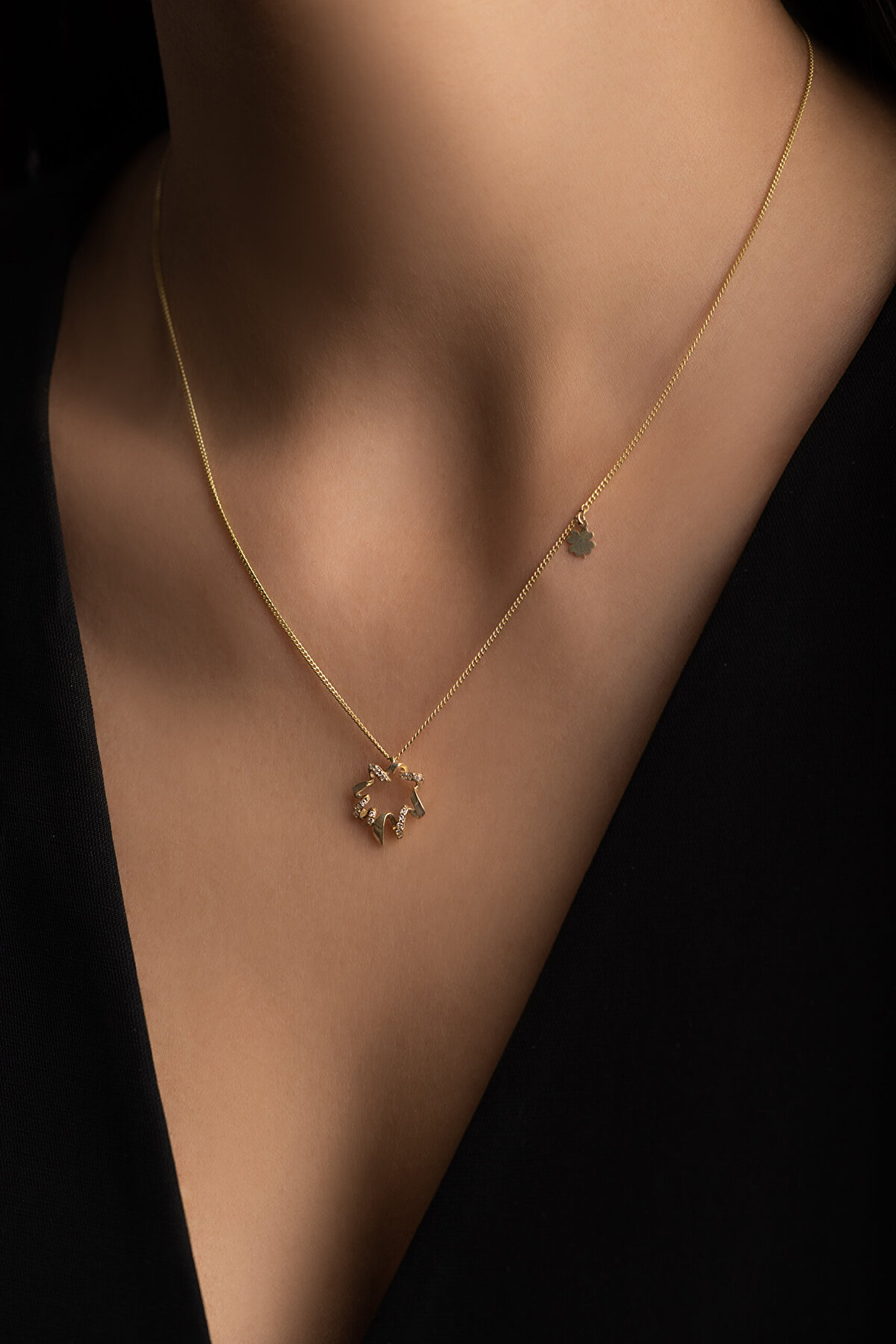 Şans Basamağı 18 Ayar Sarı Altın Kaplama 47 Cm Gümüş Kolye - 1