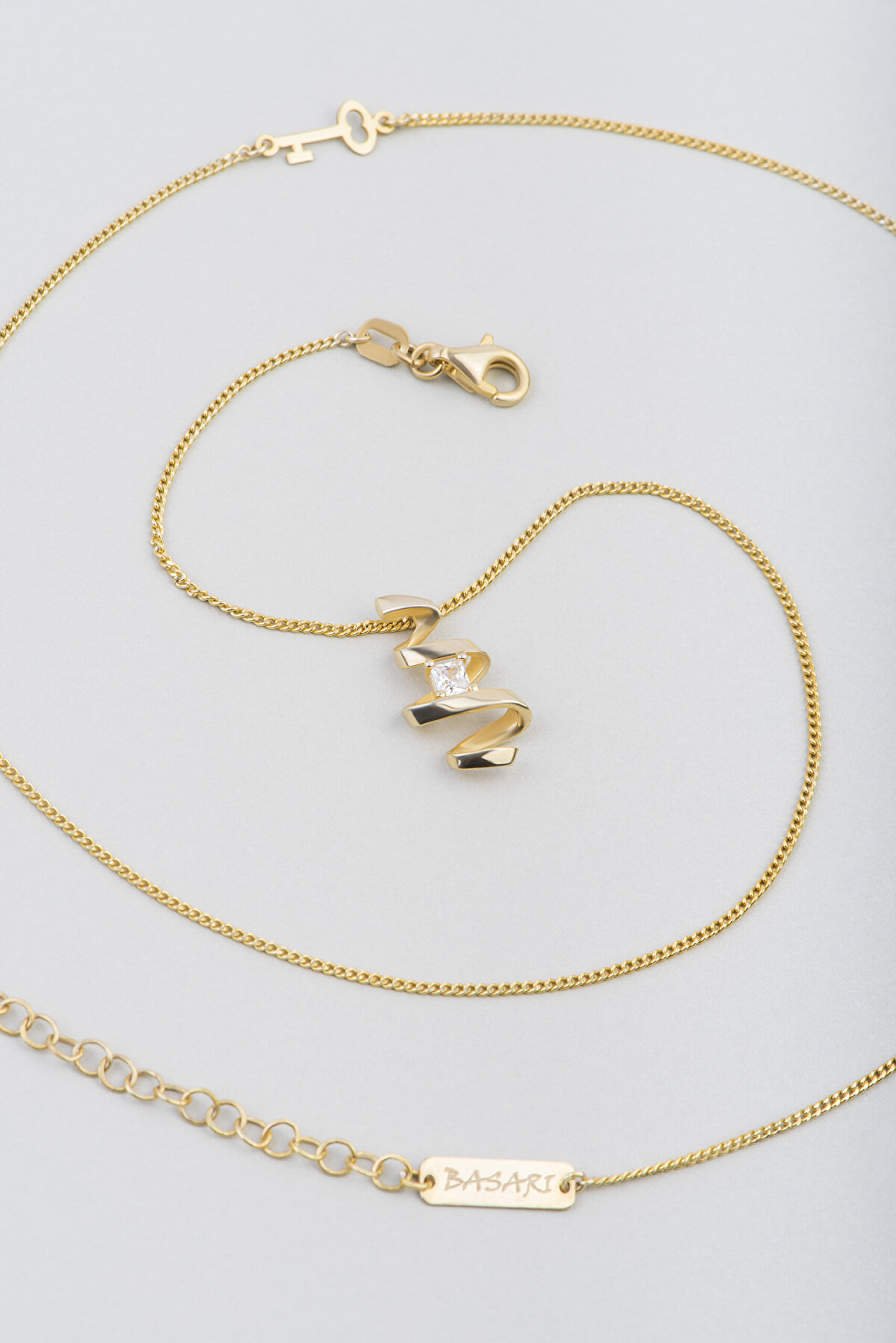 Başarı Basamağı 18 Ayar Sarı Altın Kaplama 48 Cm Gümüş Kolye - 2