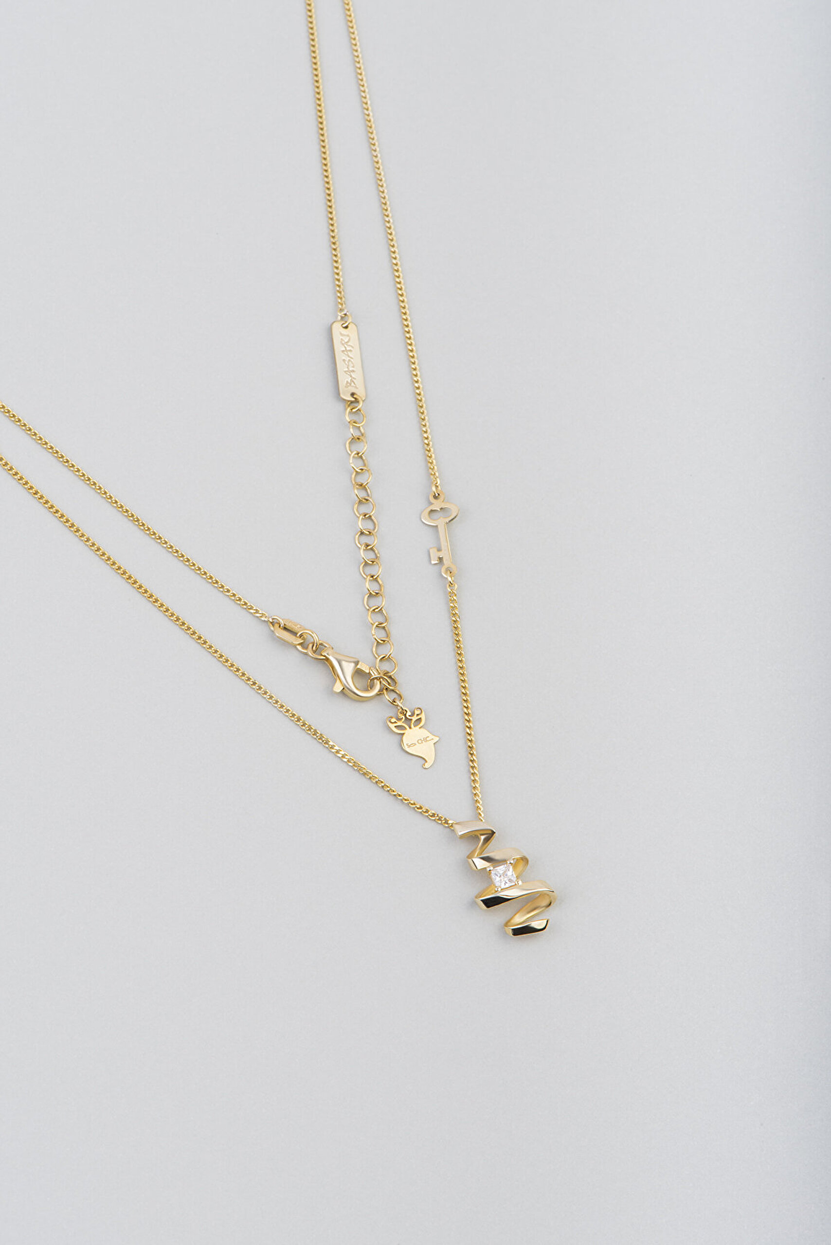 Başarı Basamağı 18 Ayar Sarı Altın Kaplama 48 Cm Gümüş Kolye - 0