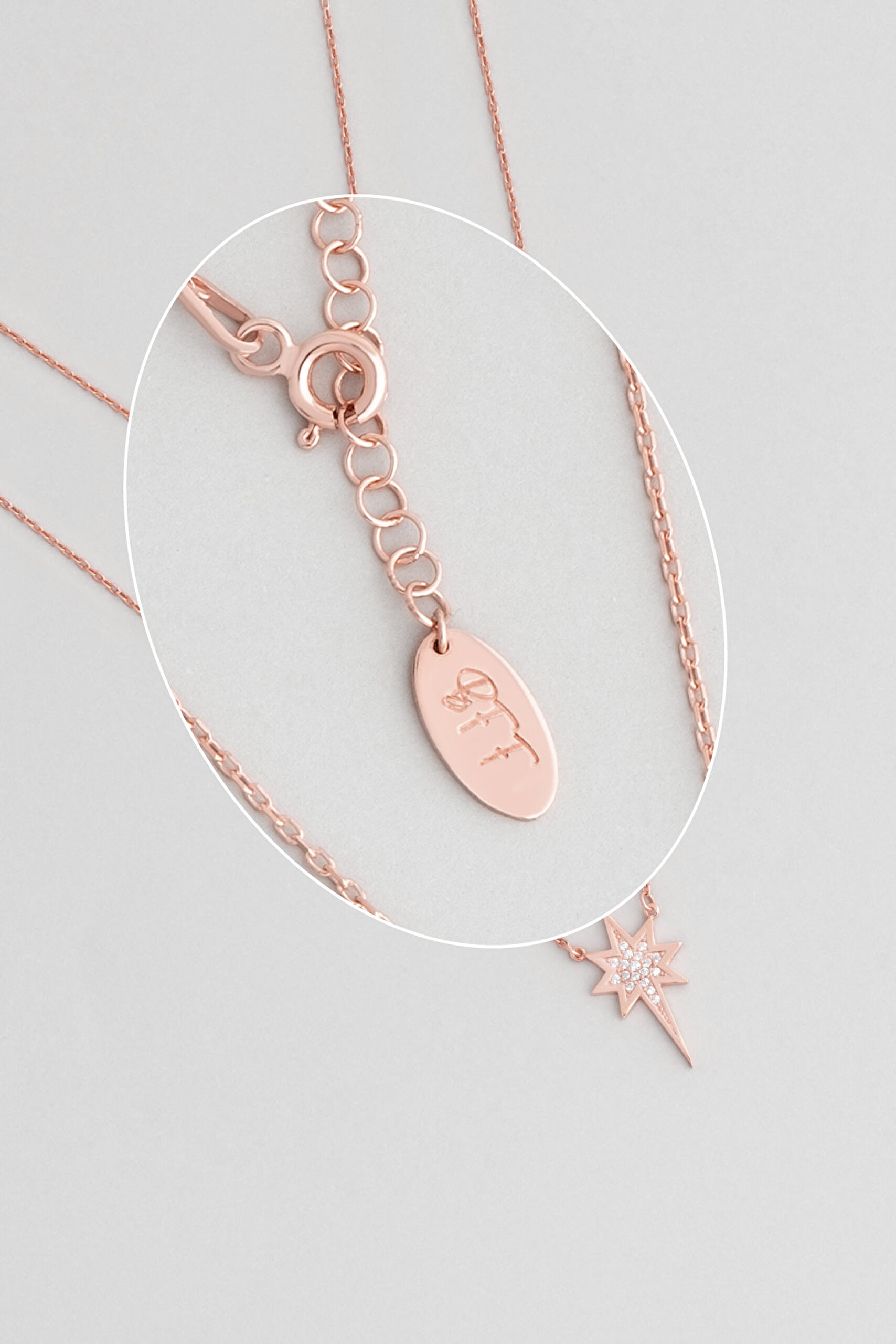 ⁠ Işıldayan Bff 18 Ayar Rose Altın Kaplama 49 Cm Gümüş Arkadaş Kolyesi_3}