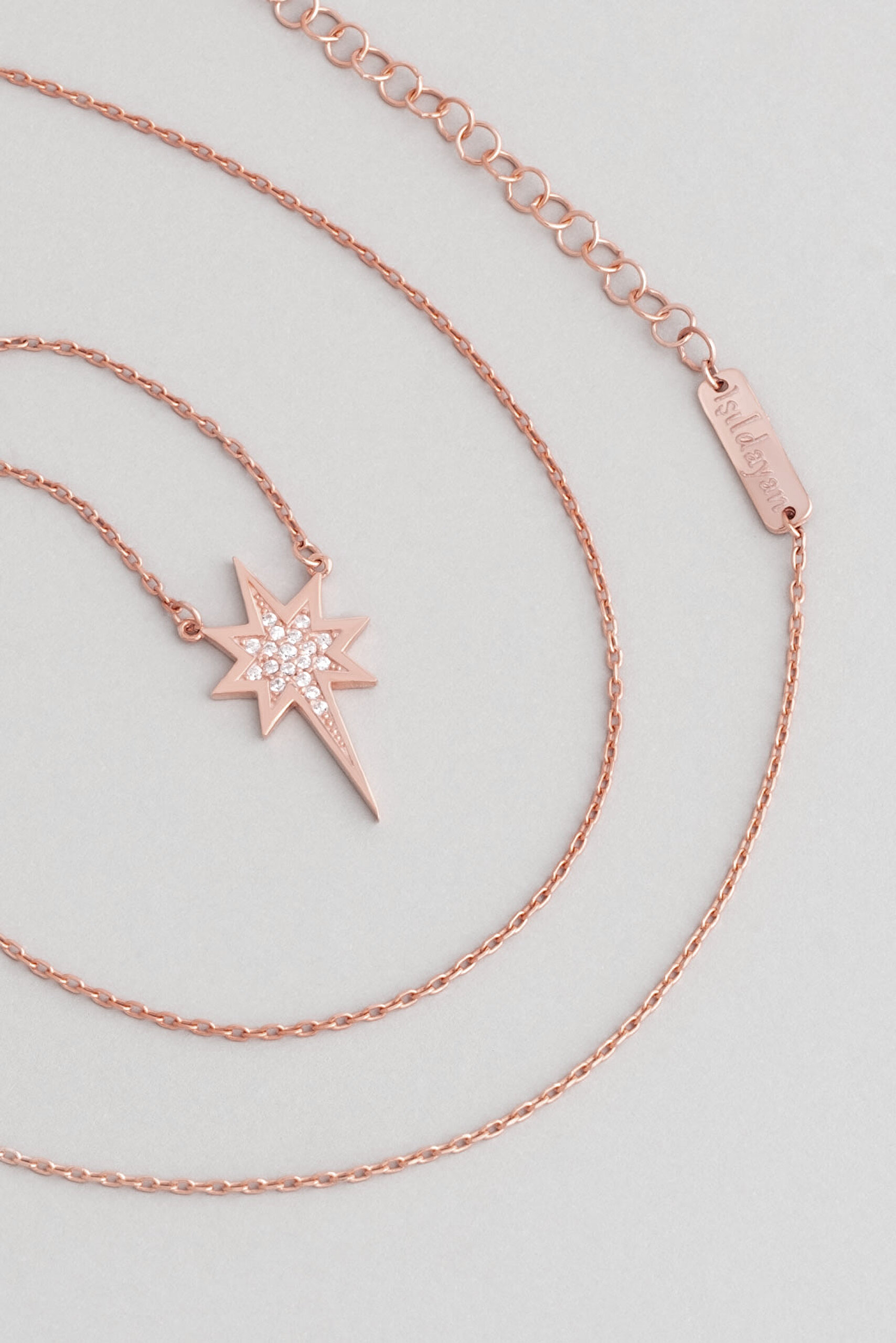 ⁠ Işıldayan Bff 18 Ayar Rose Altın Kaplama 49 Cm Gümüş Arkadaş Kolyesi_2}