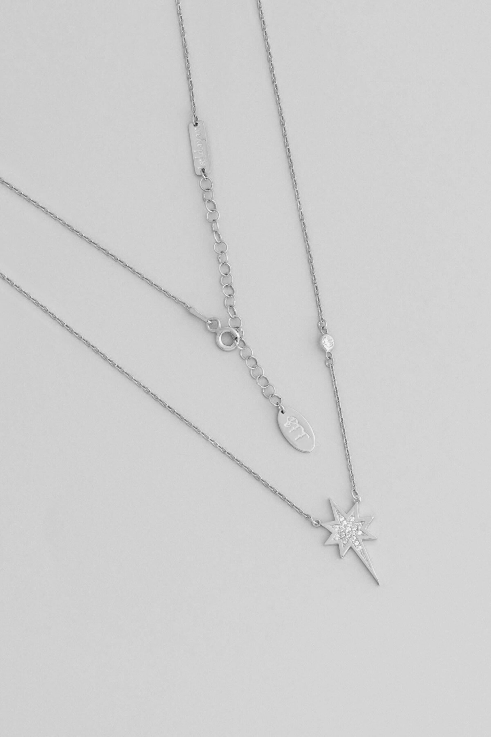 Işıldayan Bff 18 Ayar Beyaz Altın Kaplama 49 Cm Gümüş Arkadaş Kolyesi - 0