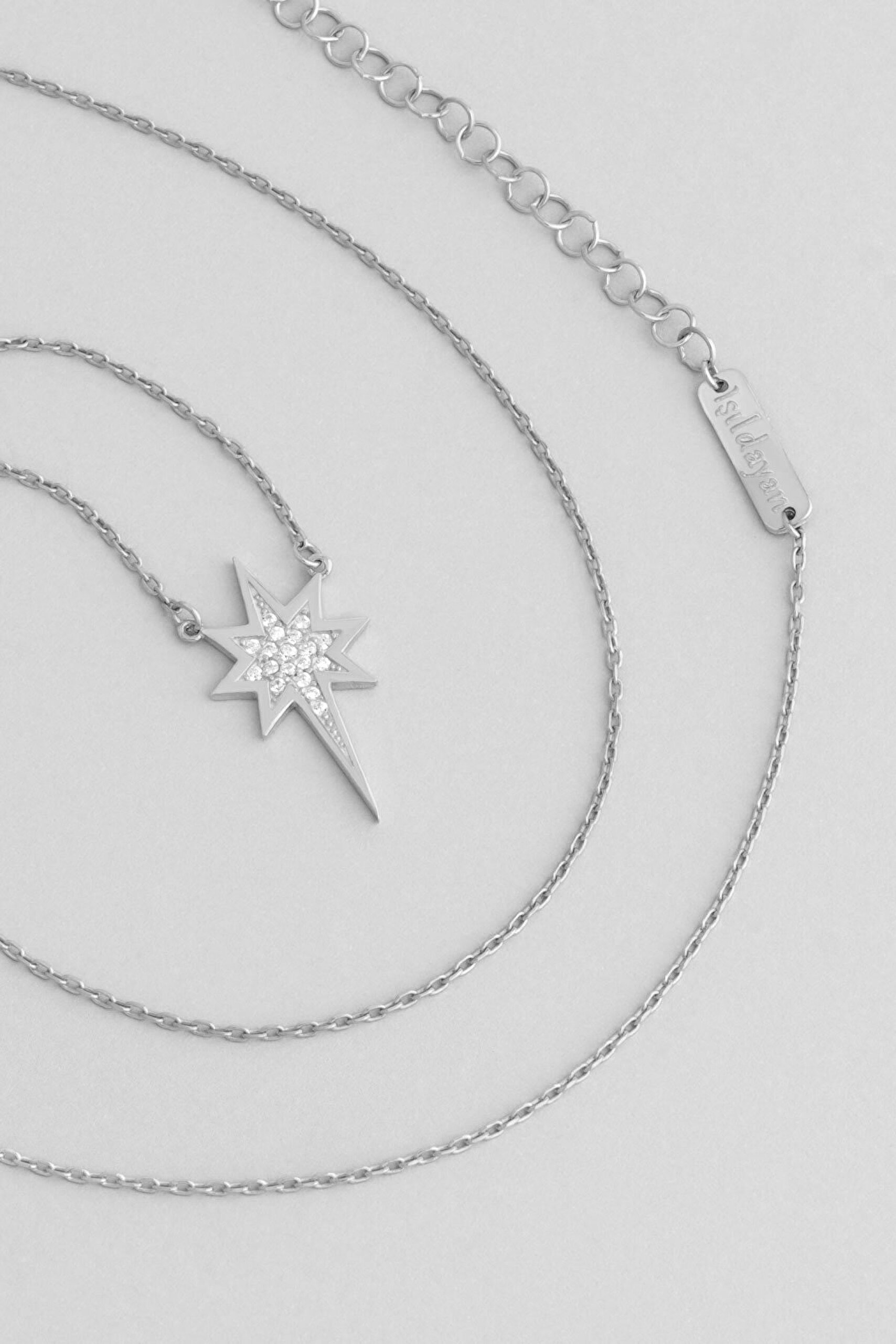 Işıldayan Bff 18 Ayar Beyaz Altın Kaplama 49 Cm Gümüş Arkadaş Kolyesi - 2